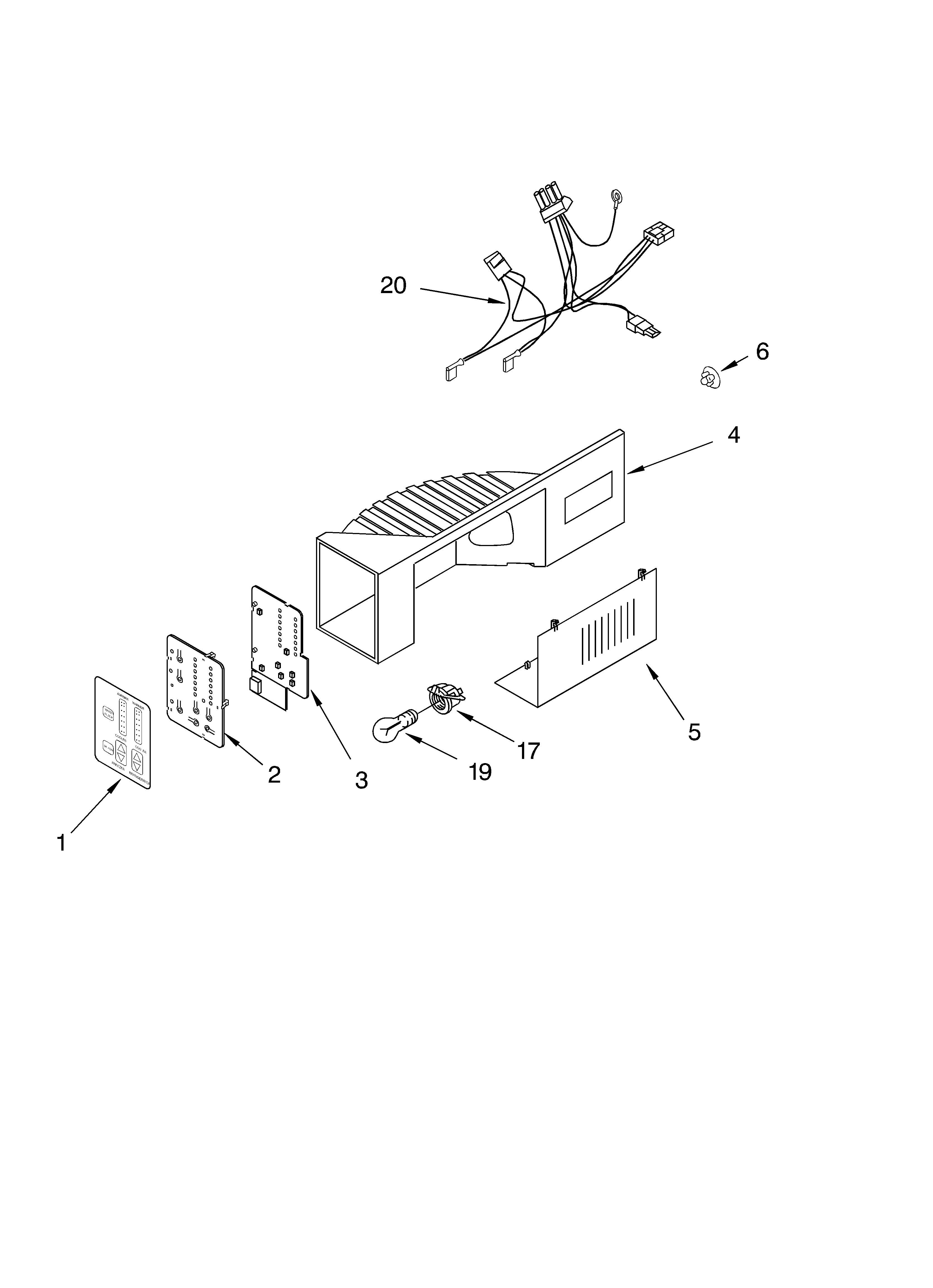 Whirlpool GC5SHGXLS01 control parts diagram