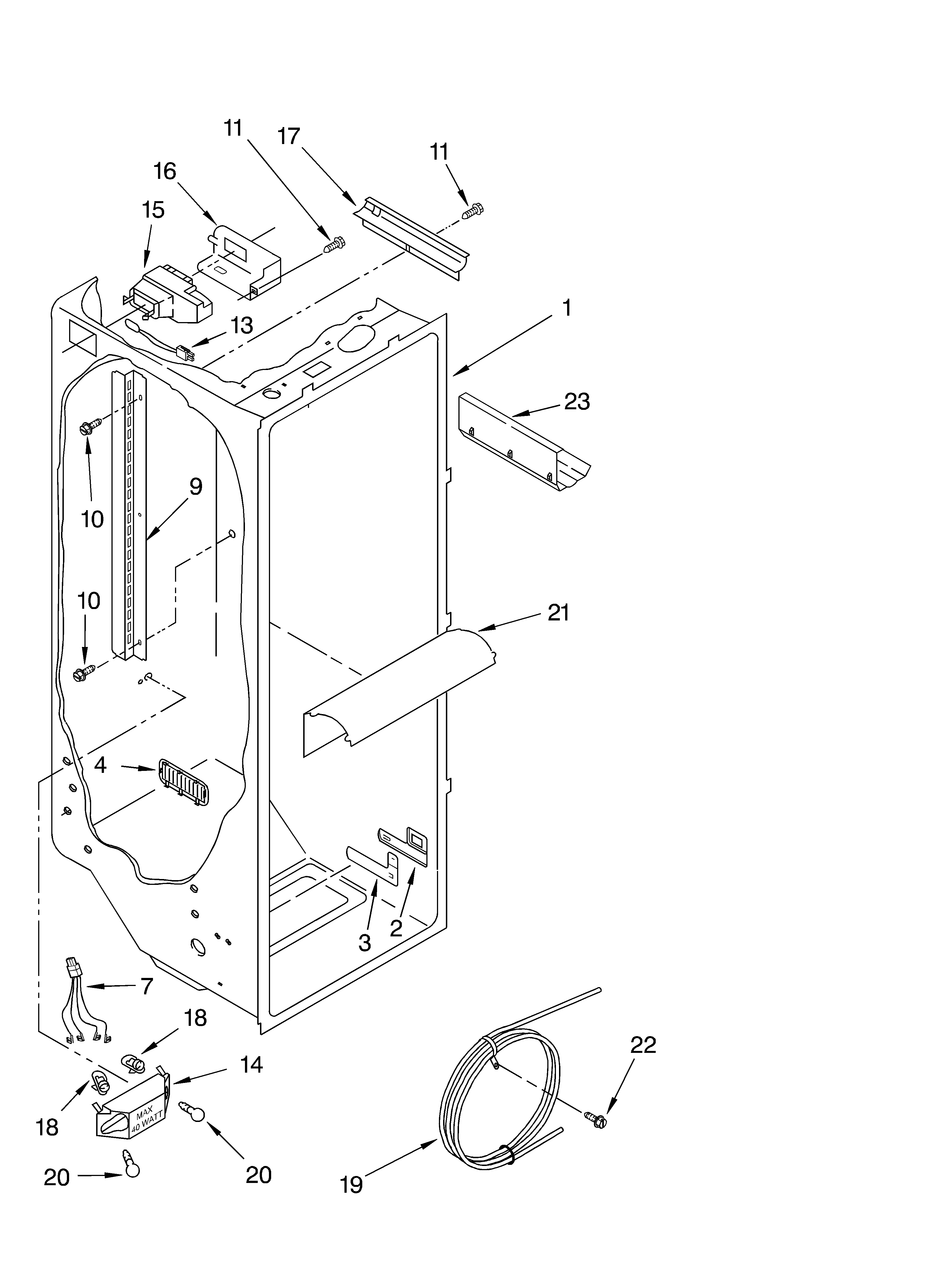 KitchenAid KSRA25ILBT03 refrigerator liner parts diagram