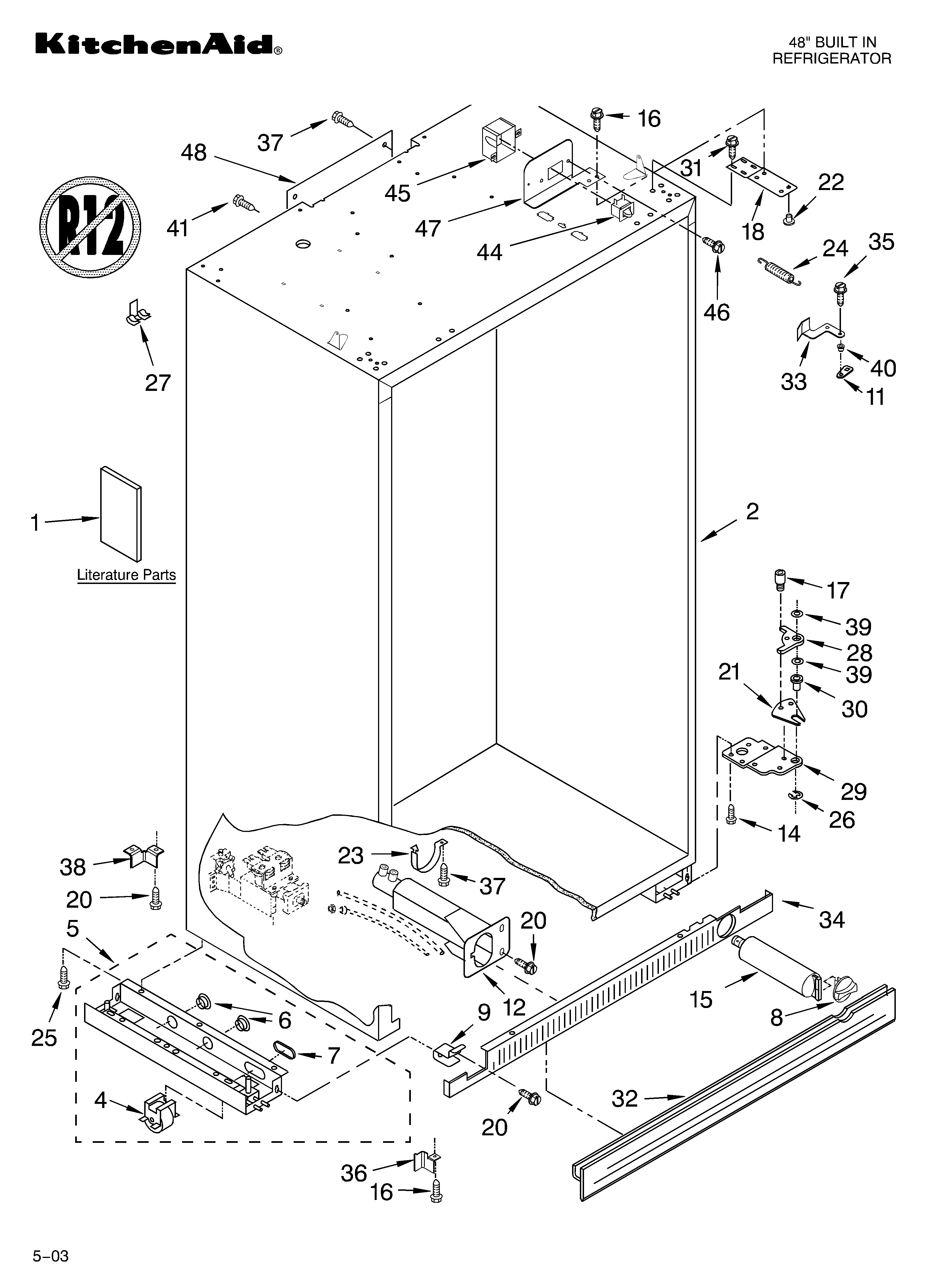 KitchenAid KSSC48FMS00 cabinet parts diagram