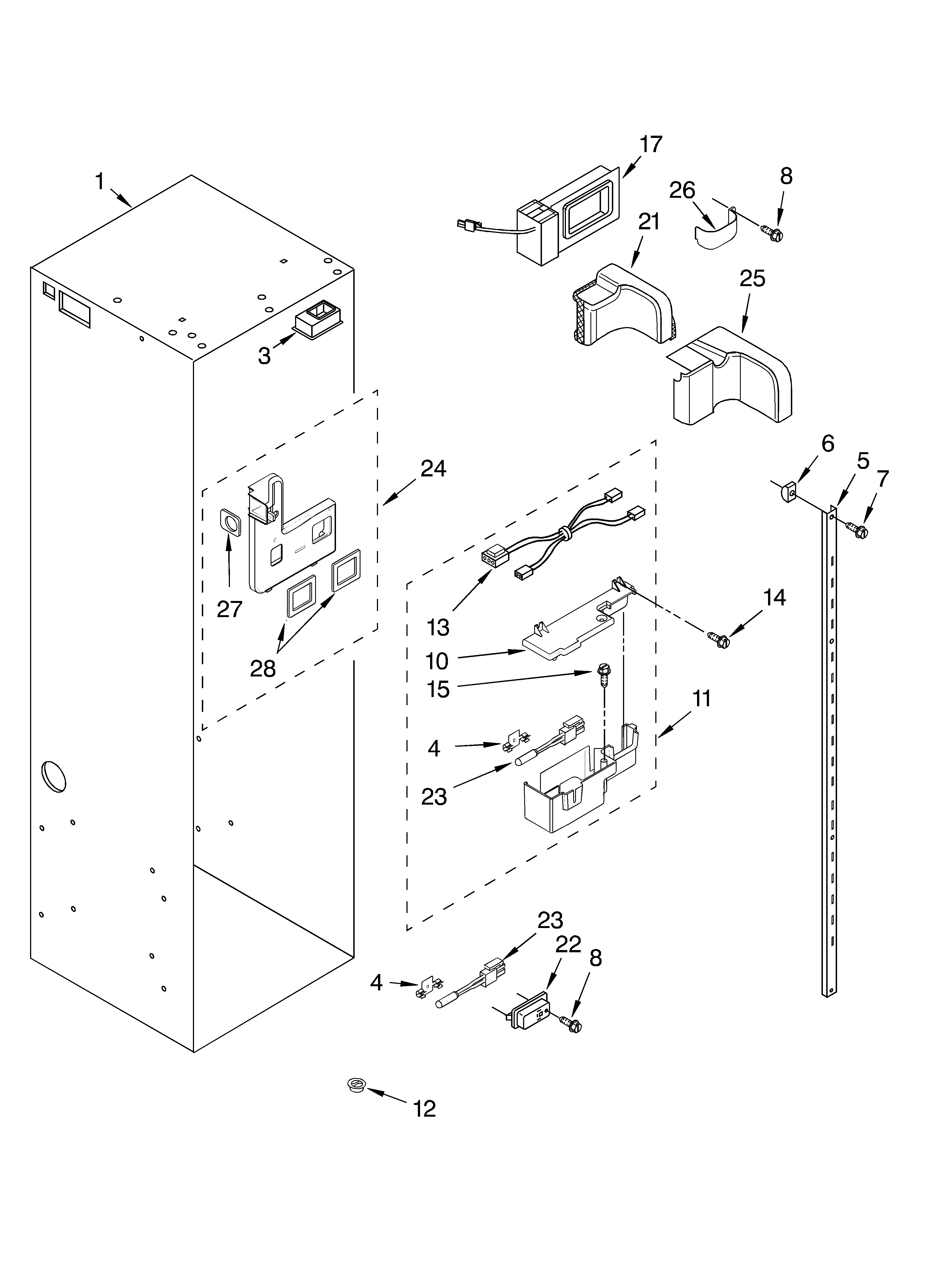 KitchenAid KSSC48FMS00 refrigerator liner parts diagram