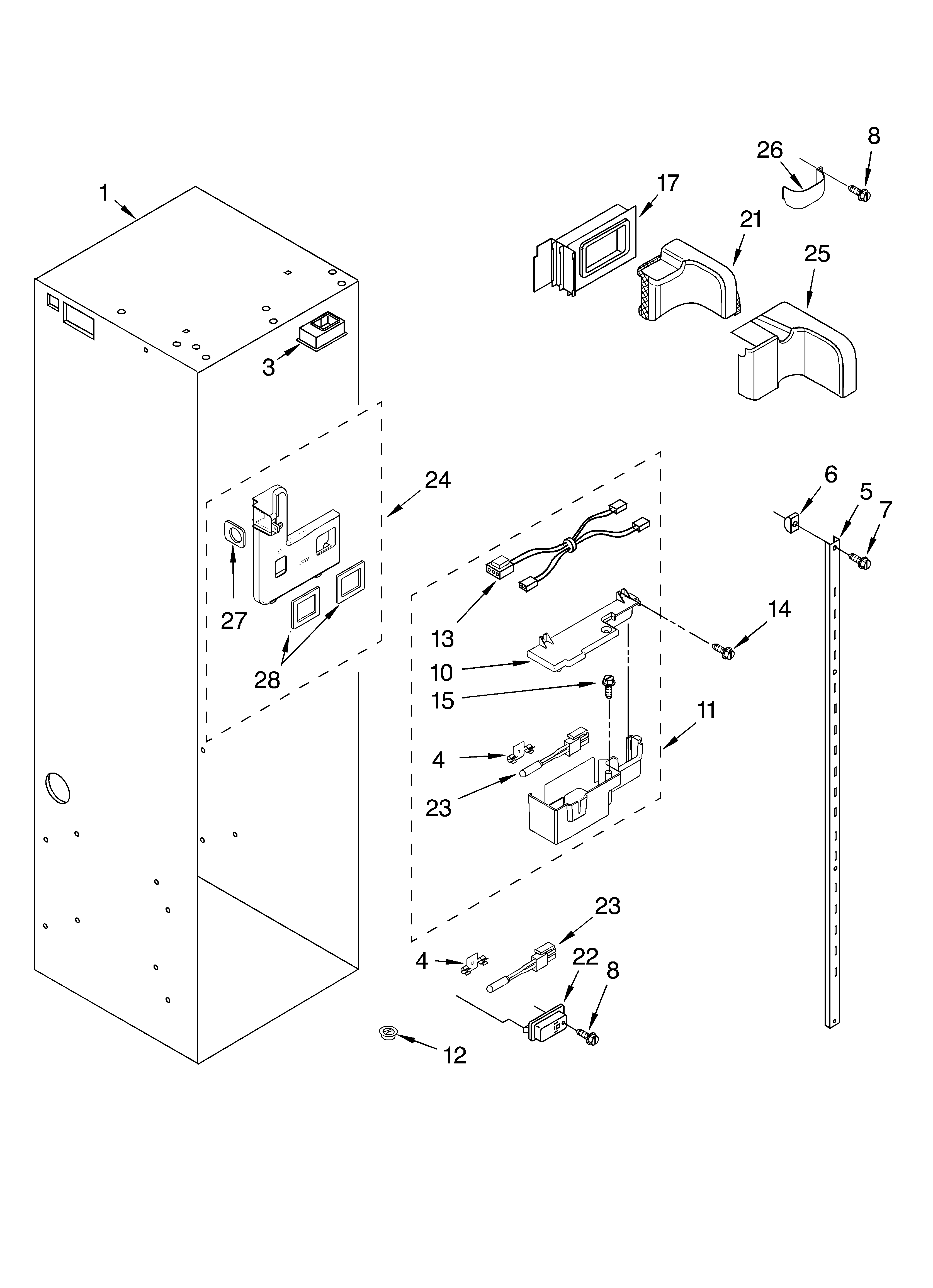 KitchenAid KSSO42FMX00 refrigerator liner parts diagram