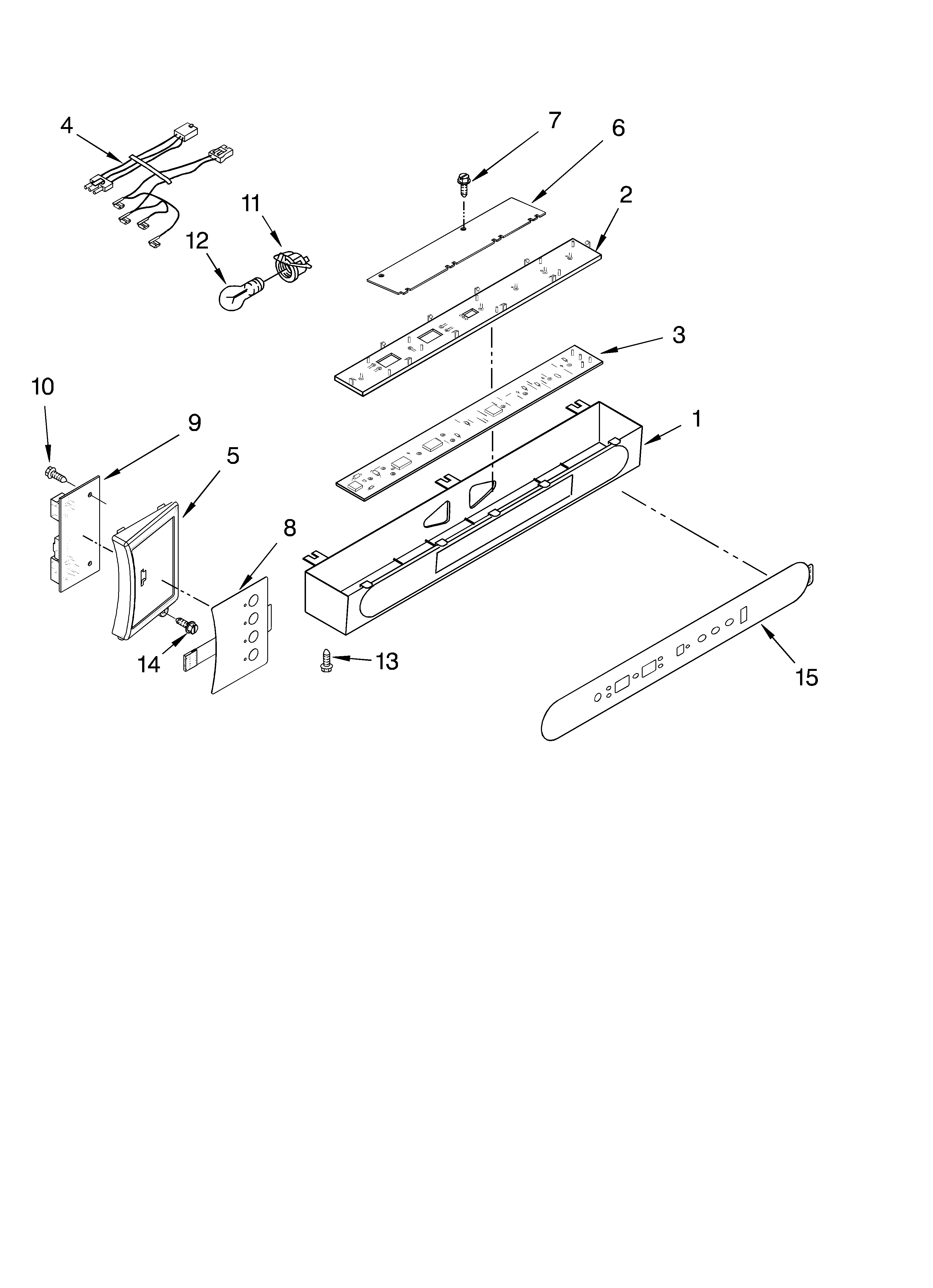 KitchenAid KSSO42FMX00 control panel parts diagram