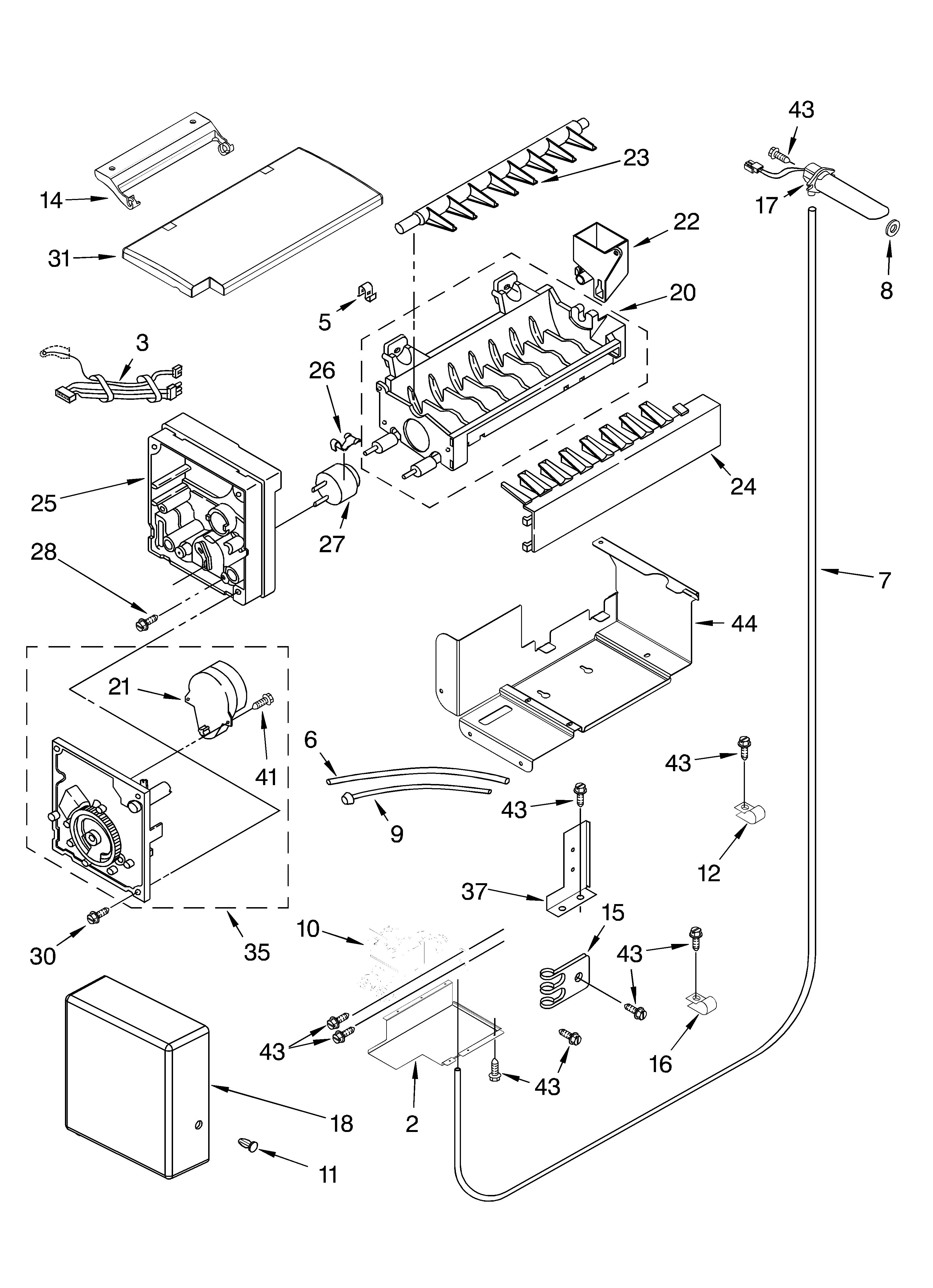 KitchenAid KSSO48QMB00 icemaker parts diagram