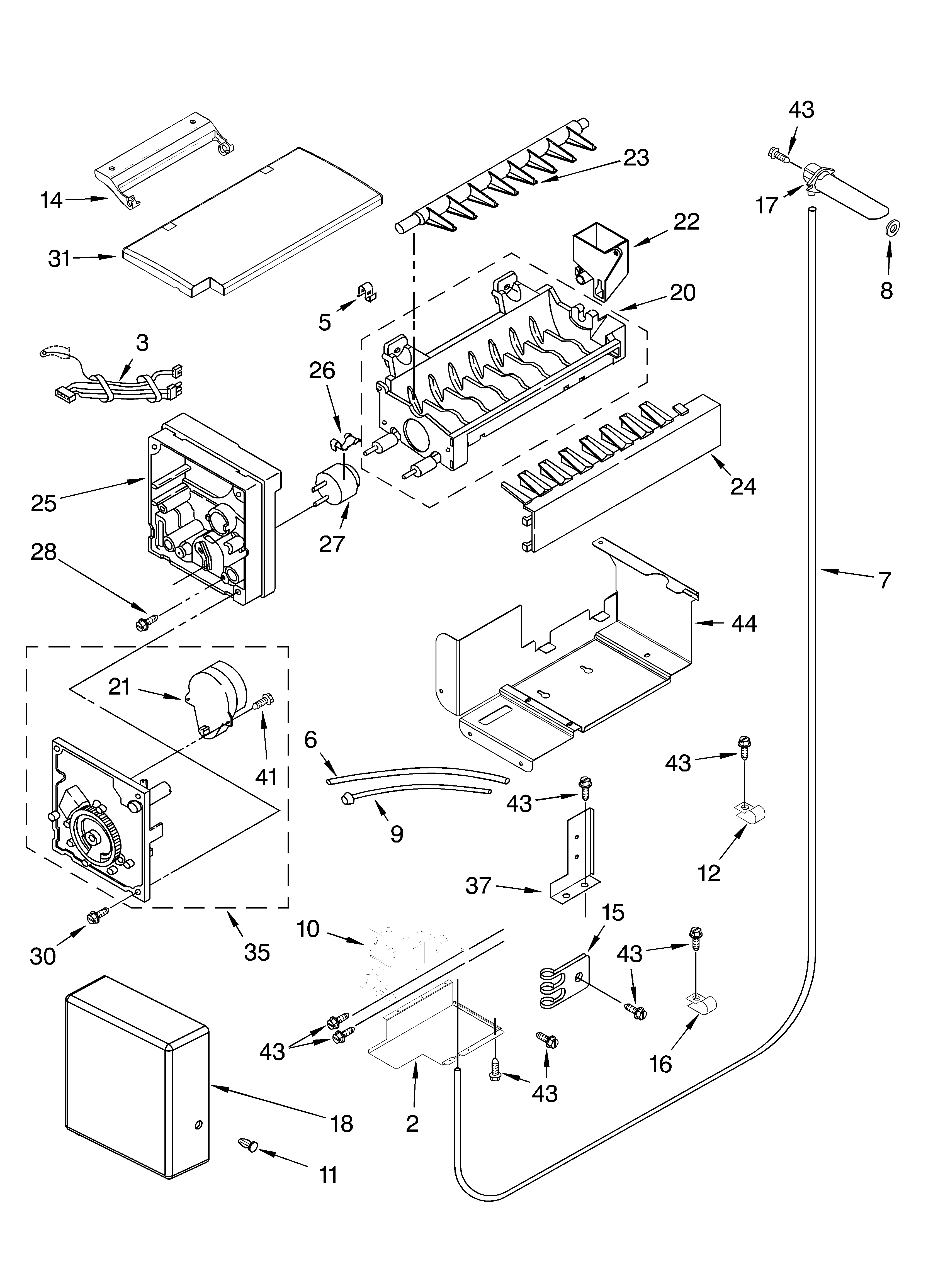 KitchenAid KSSP36QMS00 icemaker parts diagram