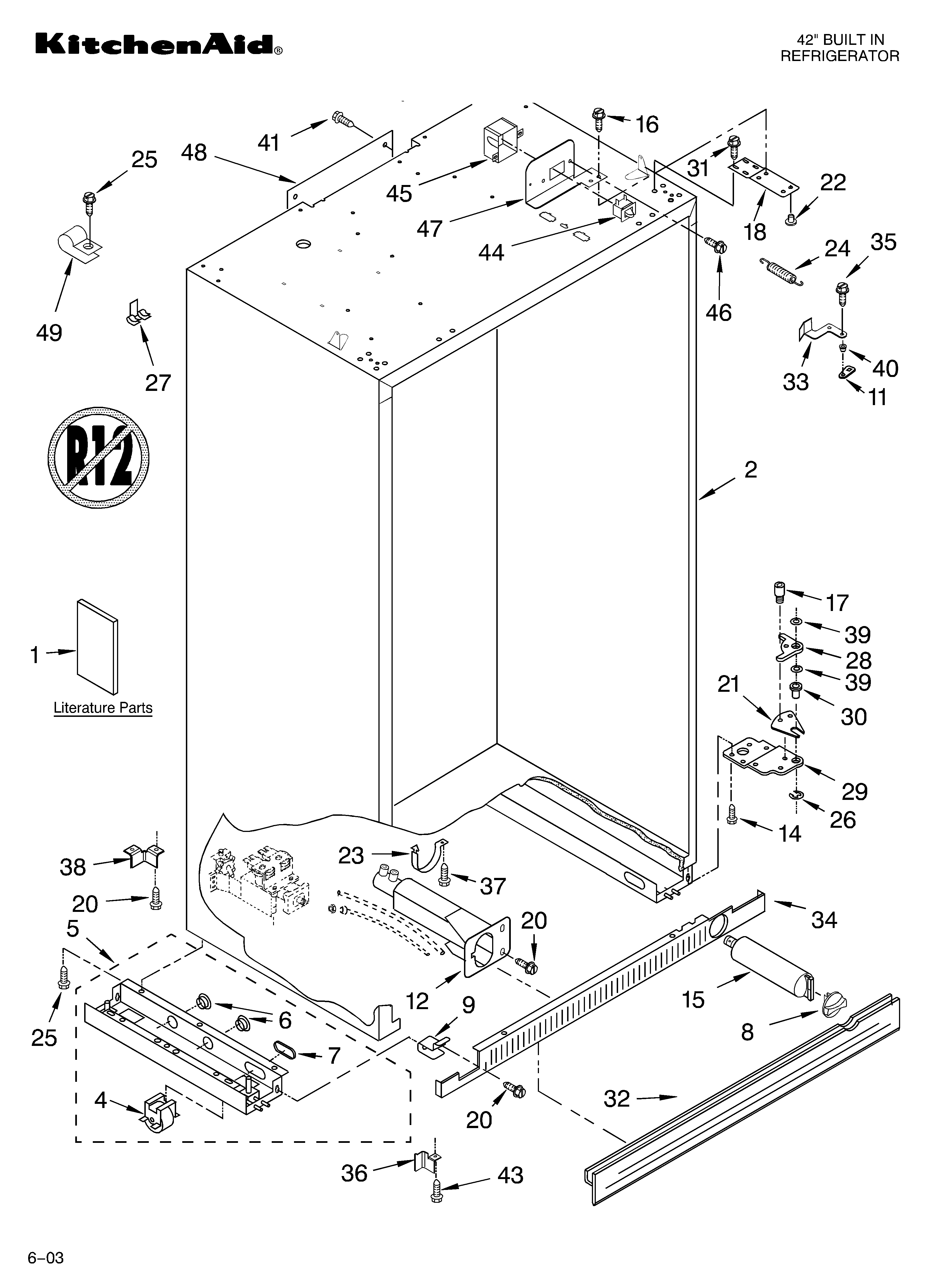 KitchenAid KSSV42FMM00 cabinet parts diagram