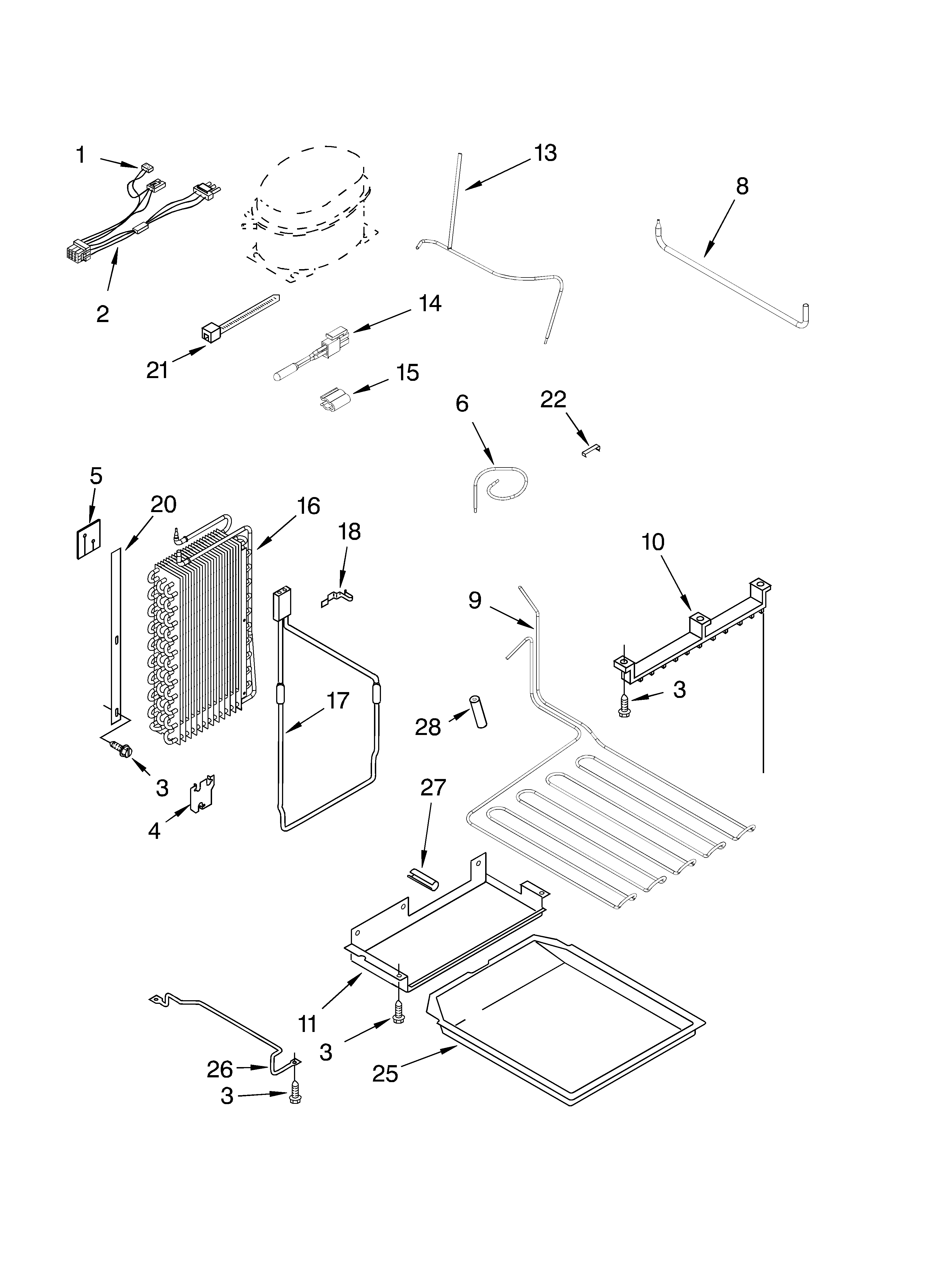 KitchenAid KSSV42FMM00 lower unit and tube parts diagram