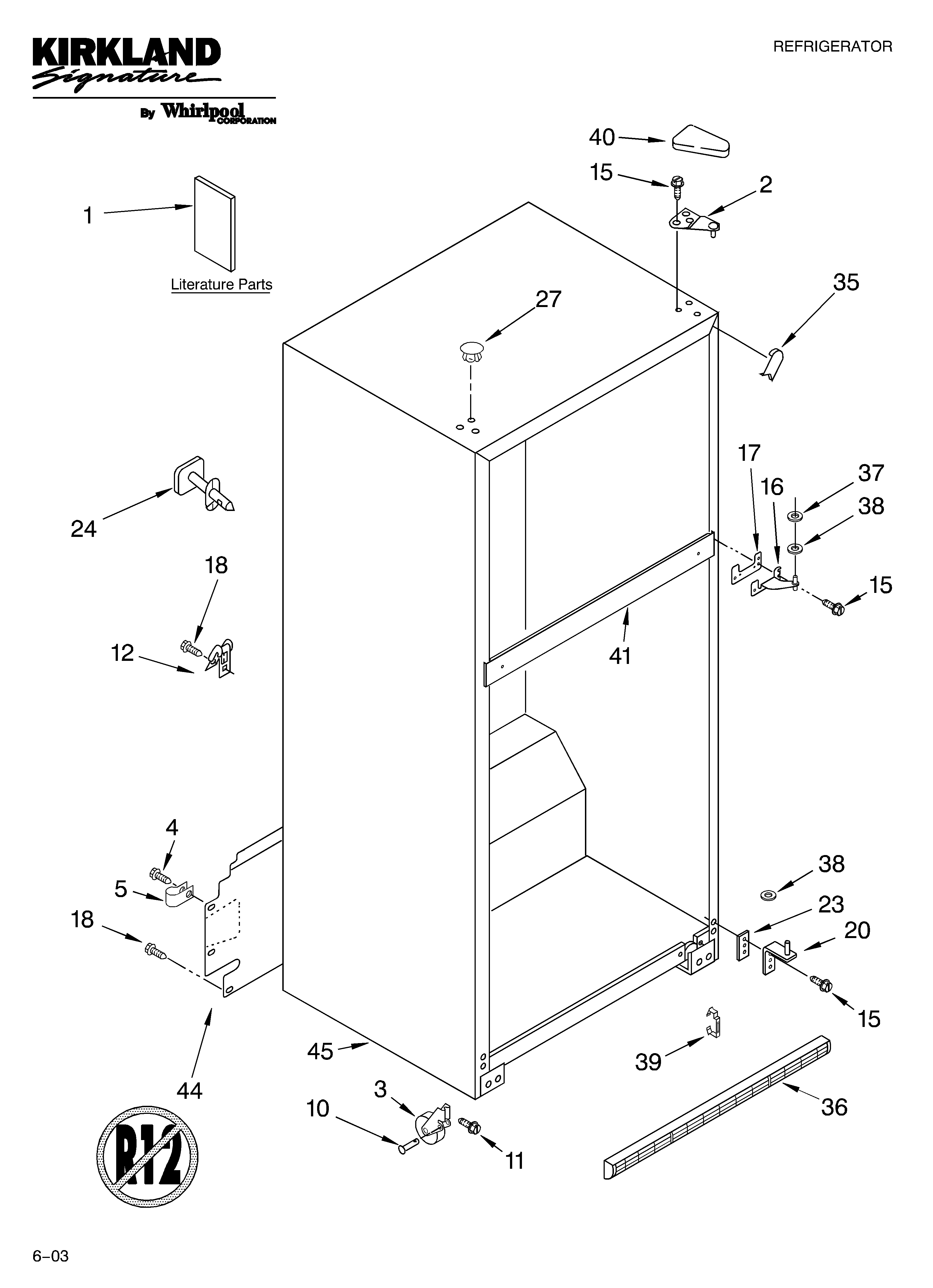 Kirkland ST21HPXLQ02 cabinet parts diagram