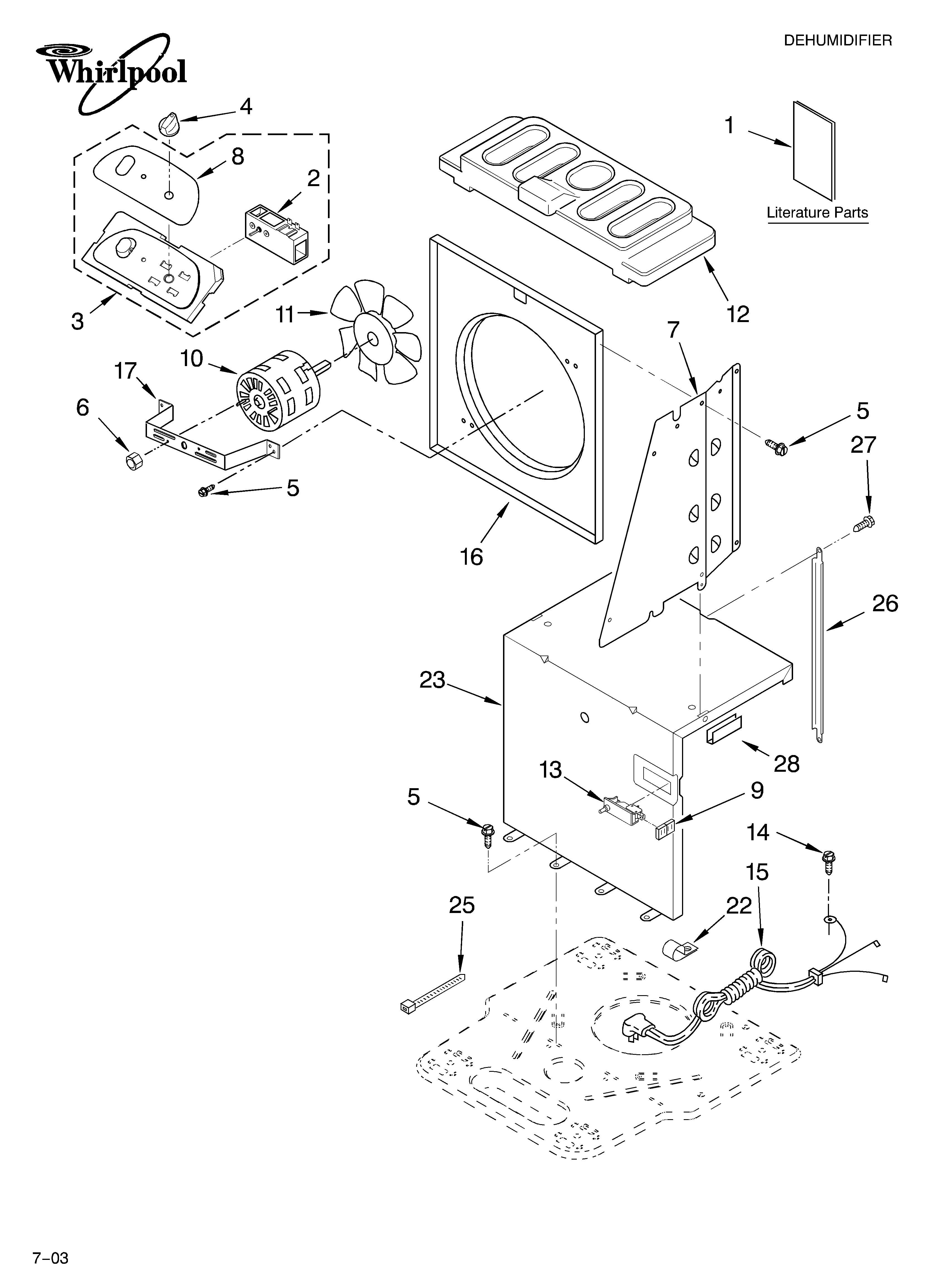 Whirlpool AD50DSL4 air flow and control parts diagram