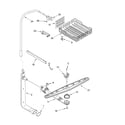 Whirlpool DU943PWKS0 upper dishrack and water feed parts diagram