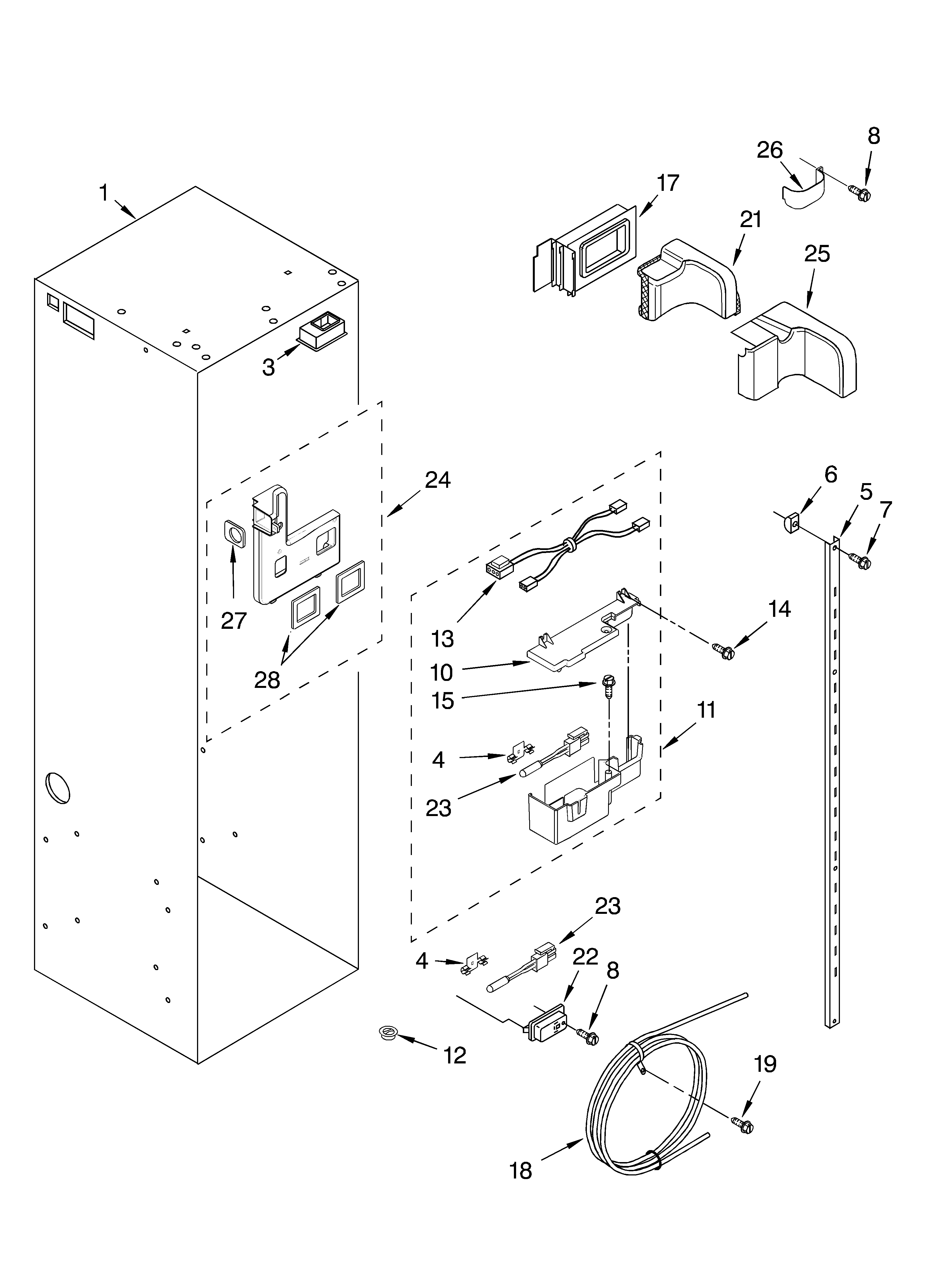 KitchenAid KSSS42QMB00 refrigerator liner parts diagram