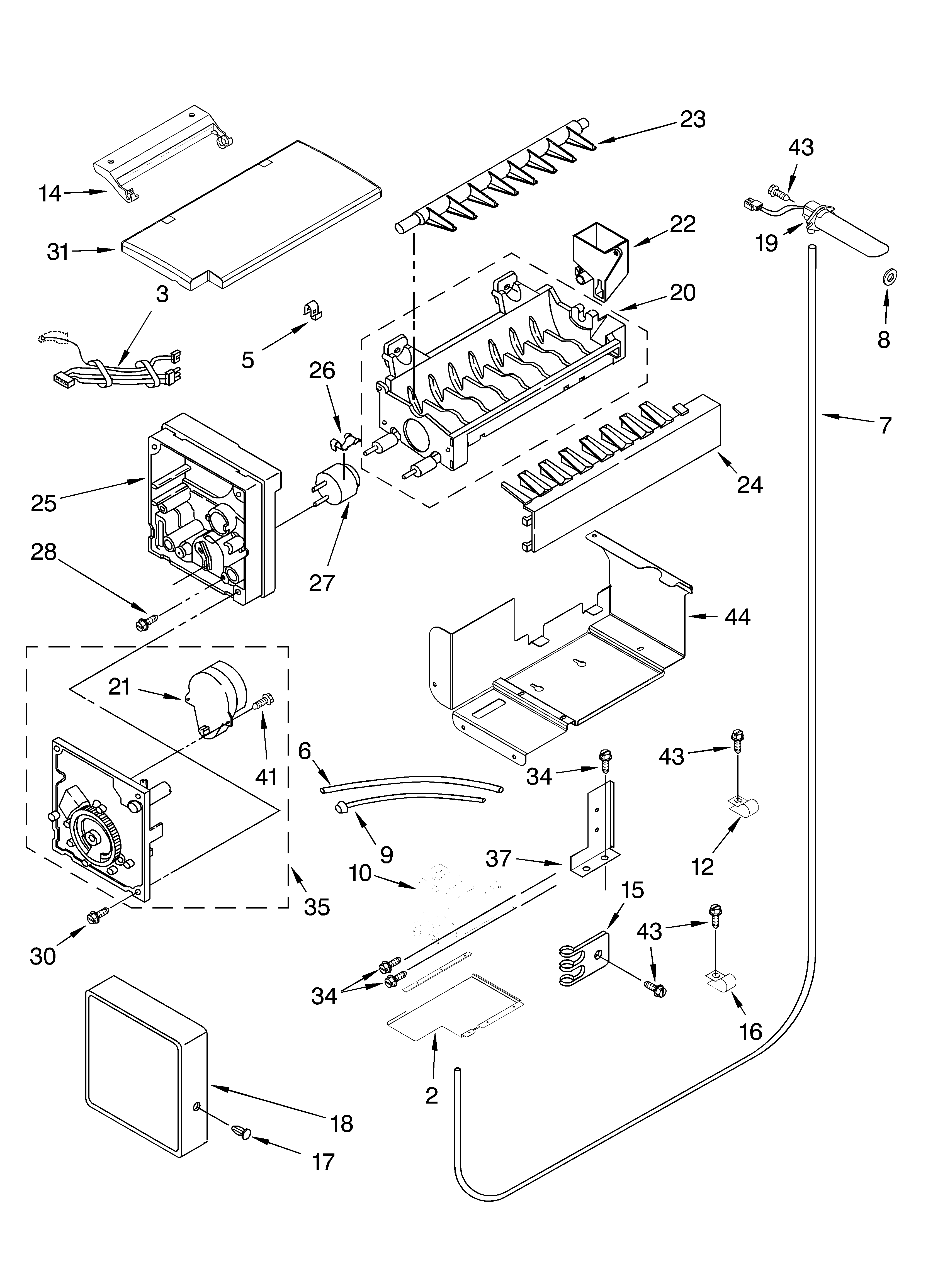 KitchenAid KSSS42QMB00 icemaker parts diagram