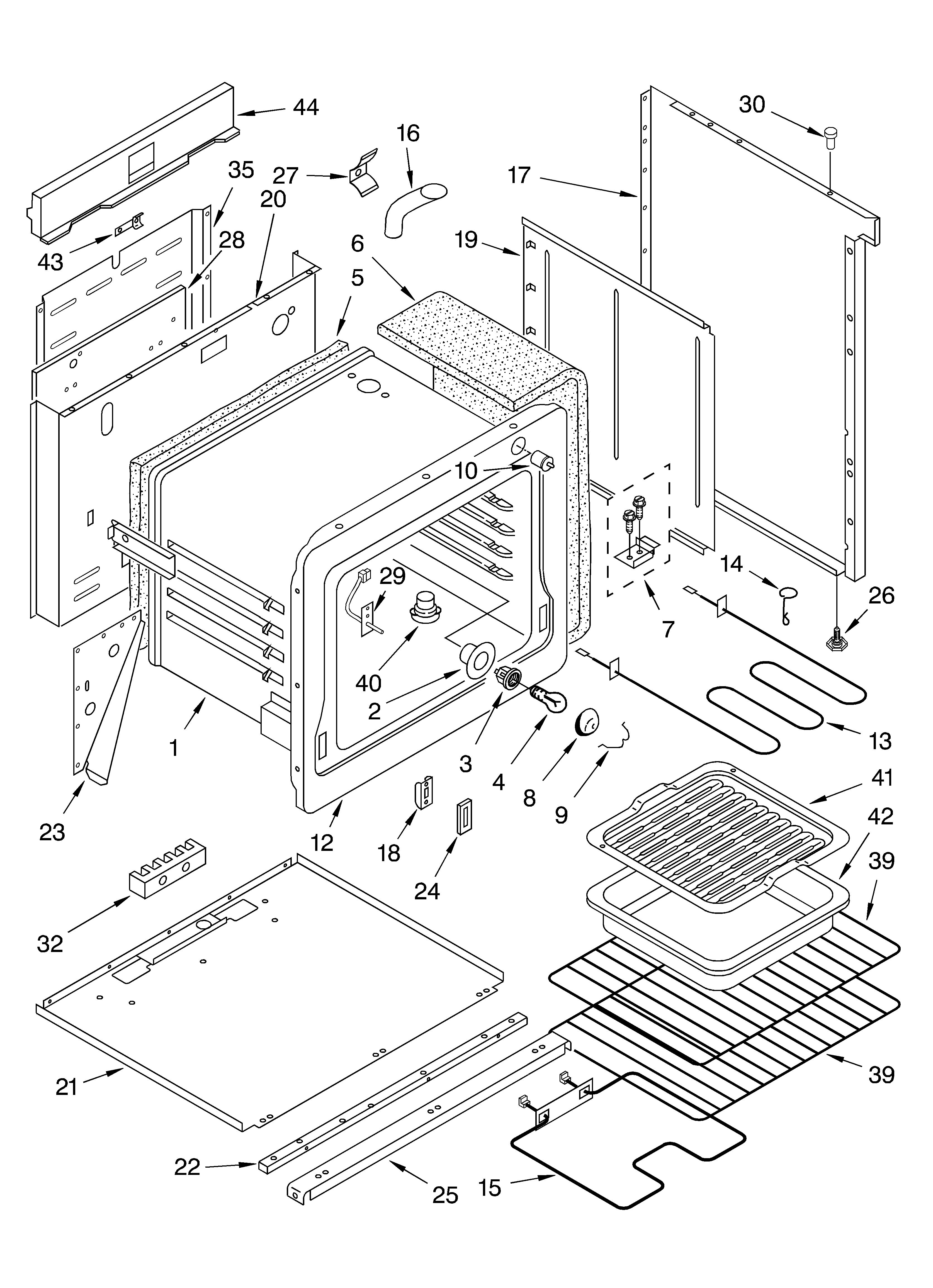 Whirlpool RF4700XEW8 oven parts diagram