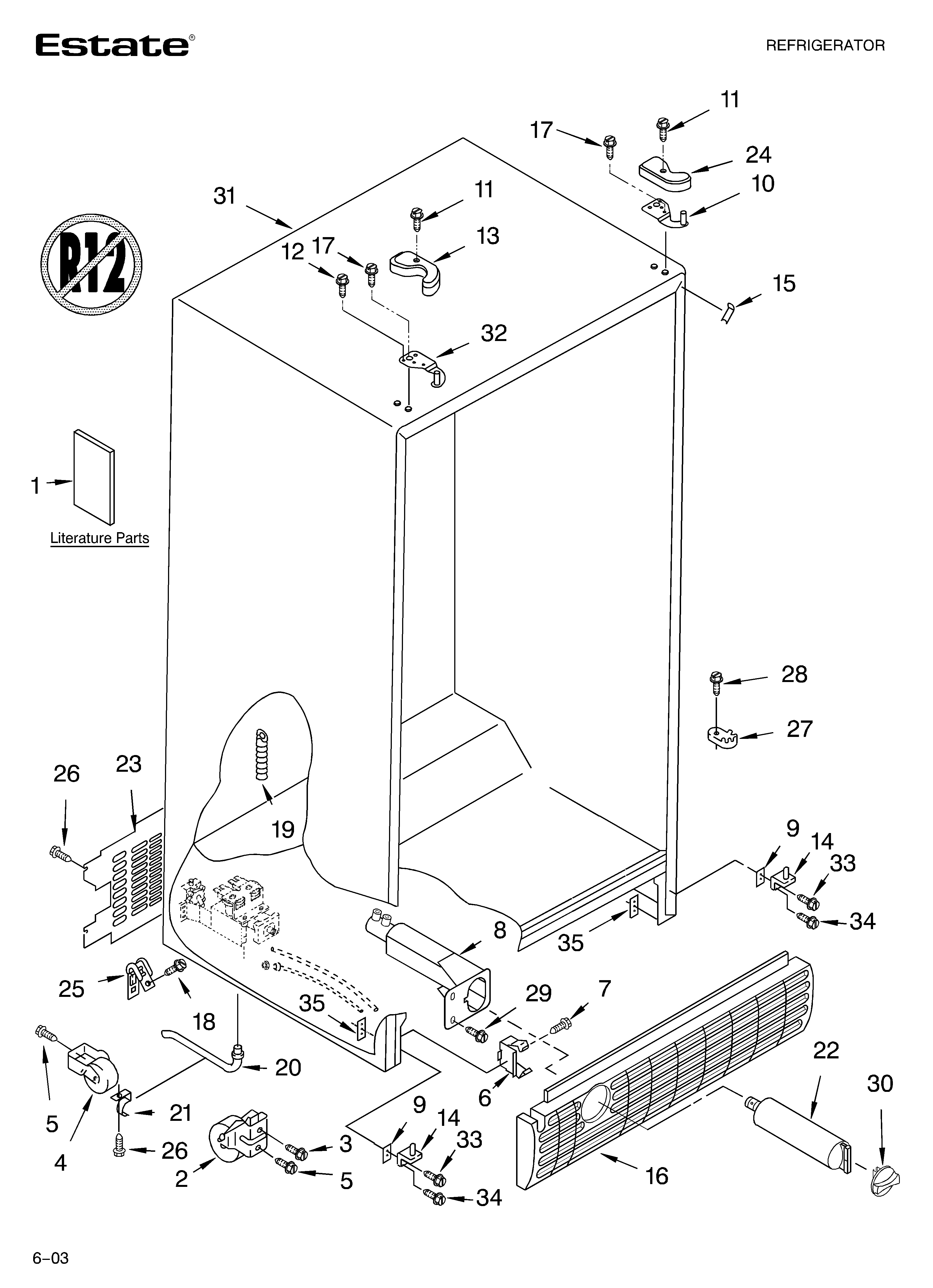 Estate TS22AFXKT05 cabinet parts diagram