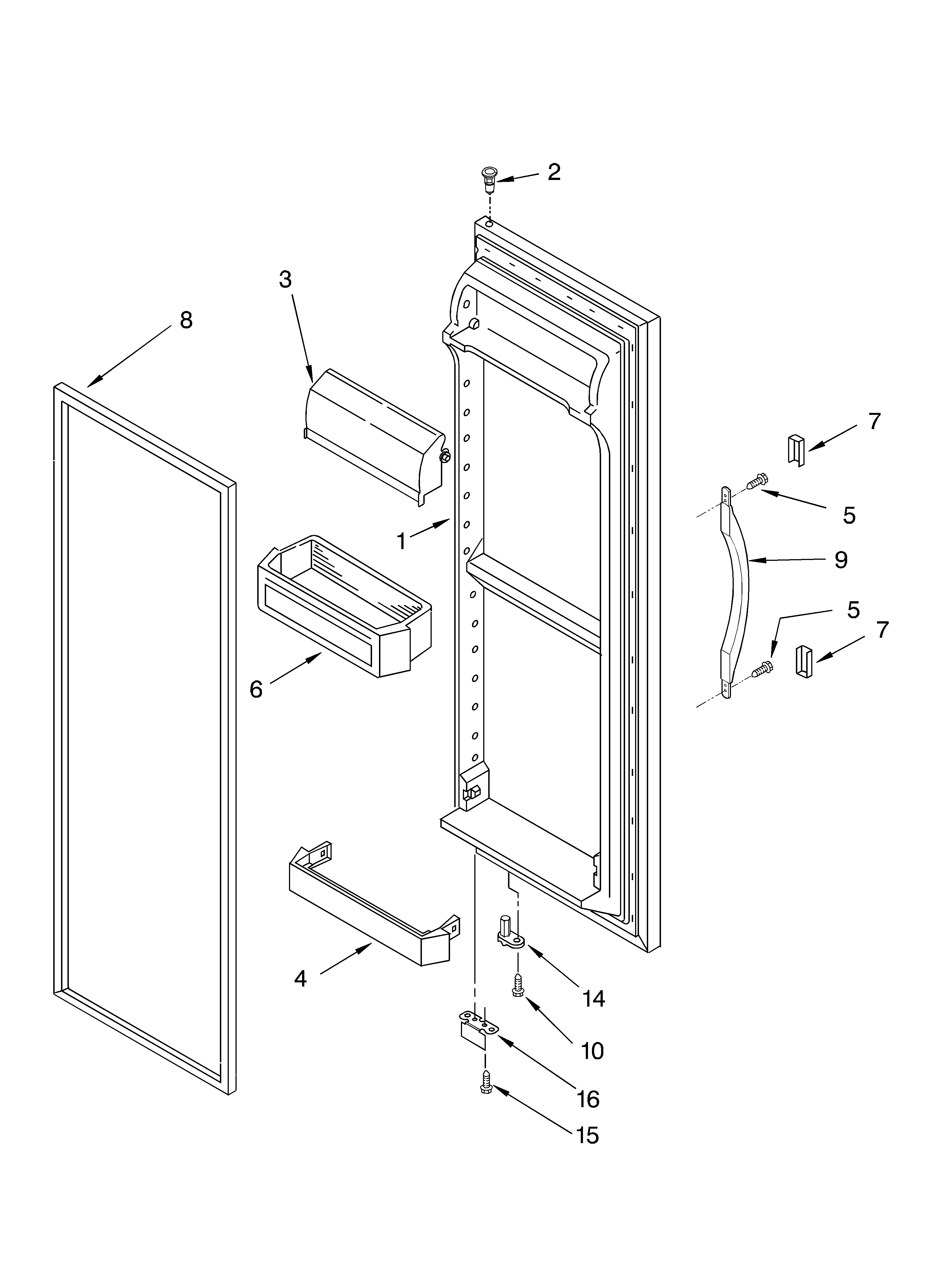 Estate TS22AFXKT05 refrigerator door parts diagram