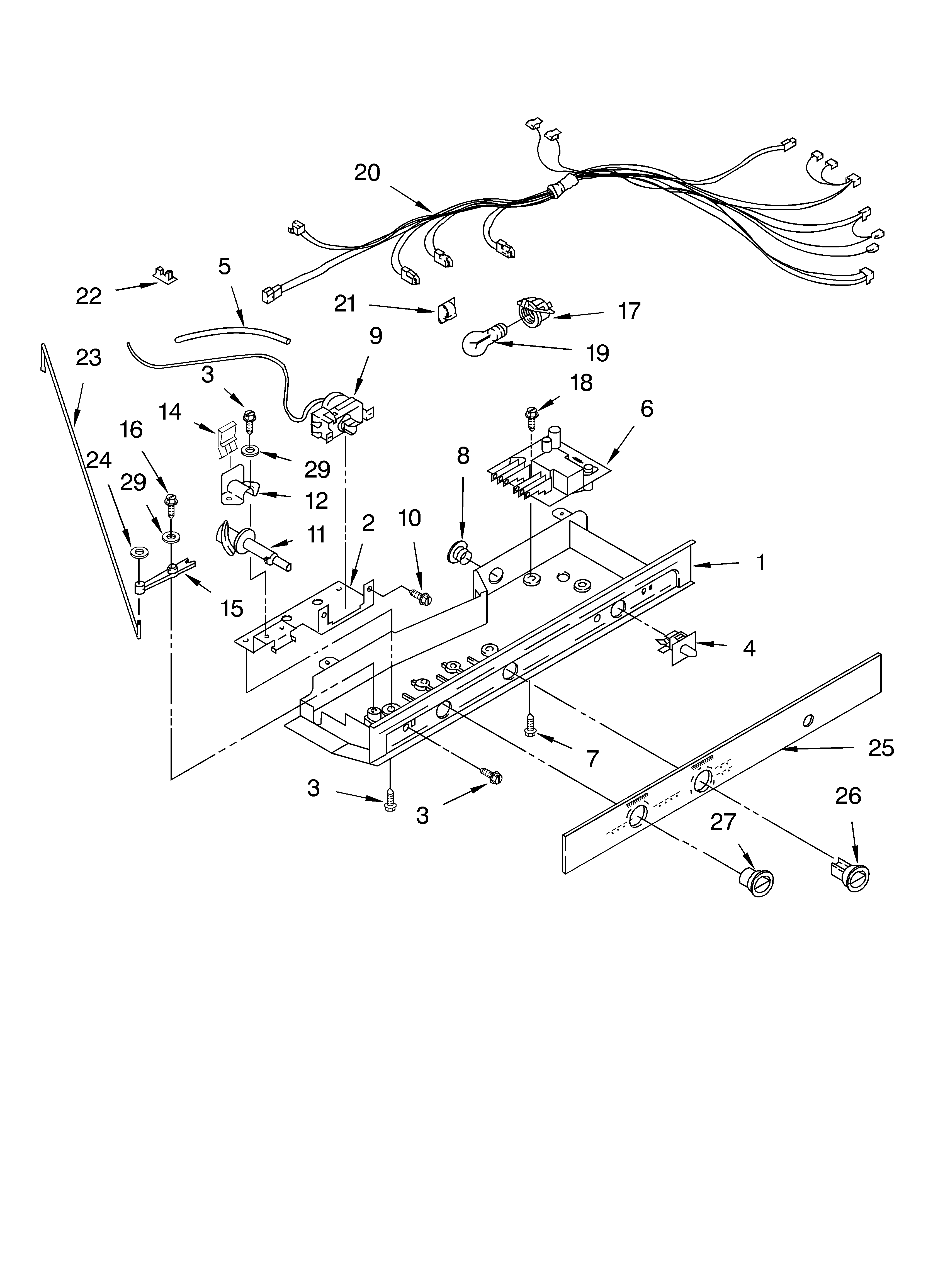 Estate TS22AFXKT05 control parts, parts not illustrated diagram