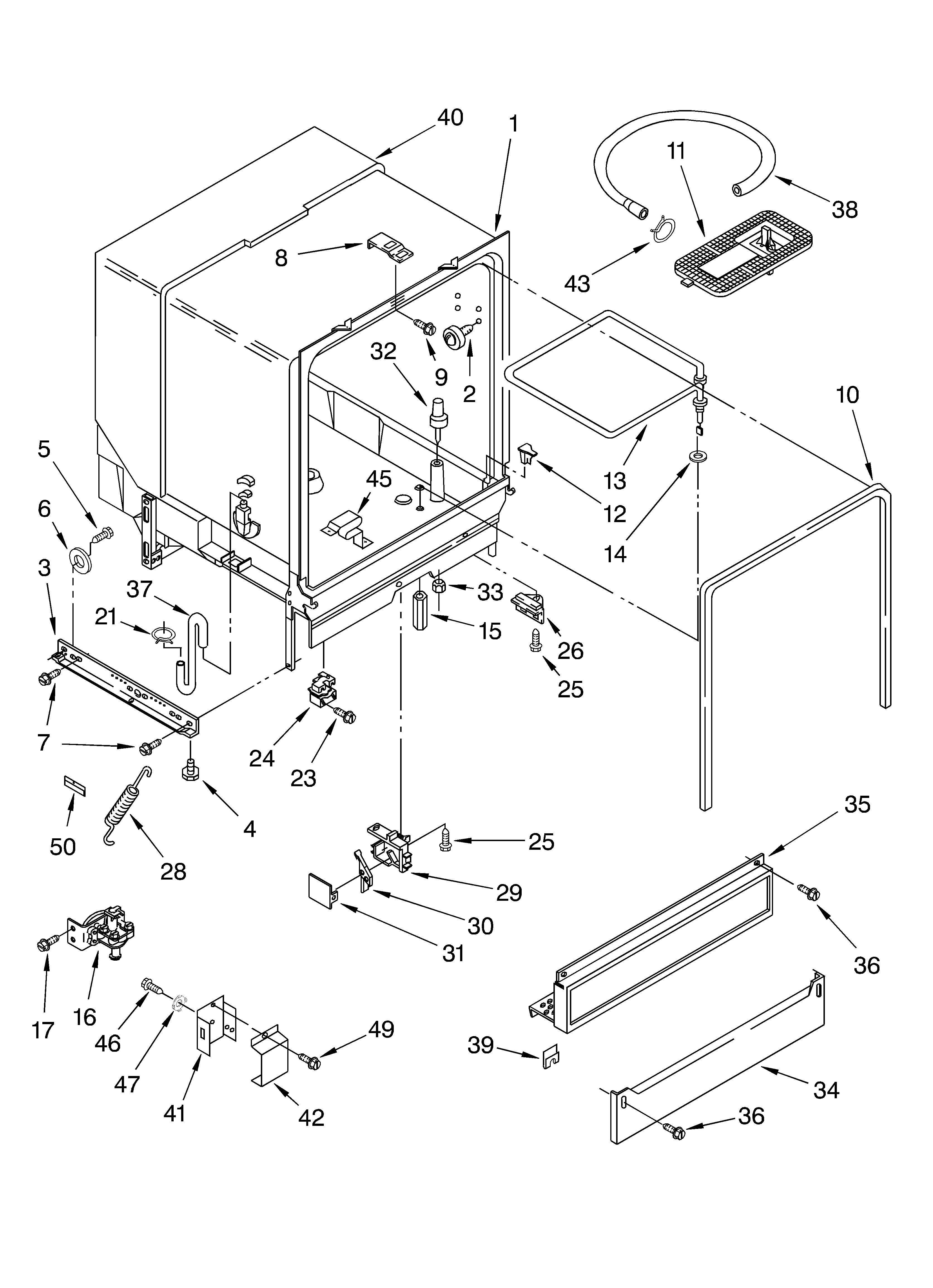 Estate TUD4700MU0 tub assembly parts diagram