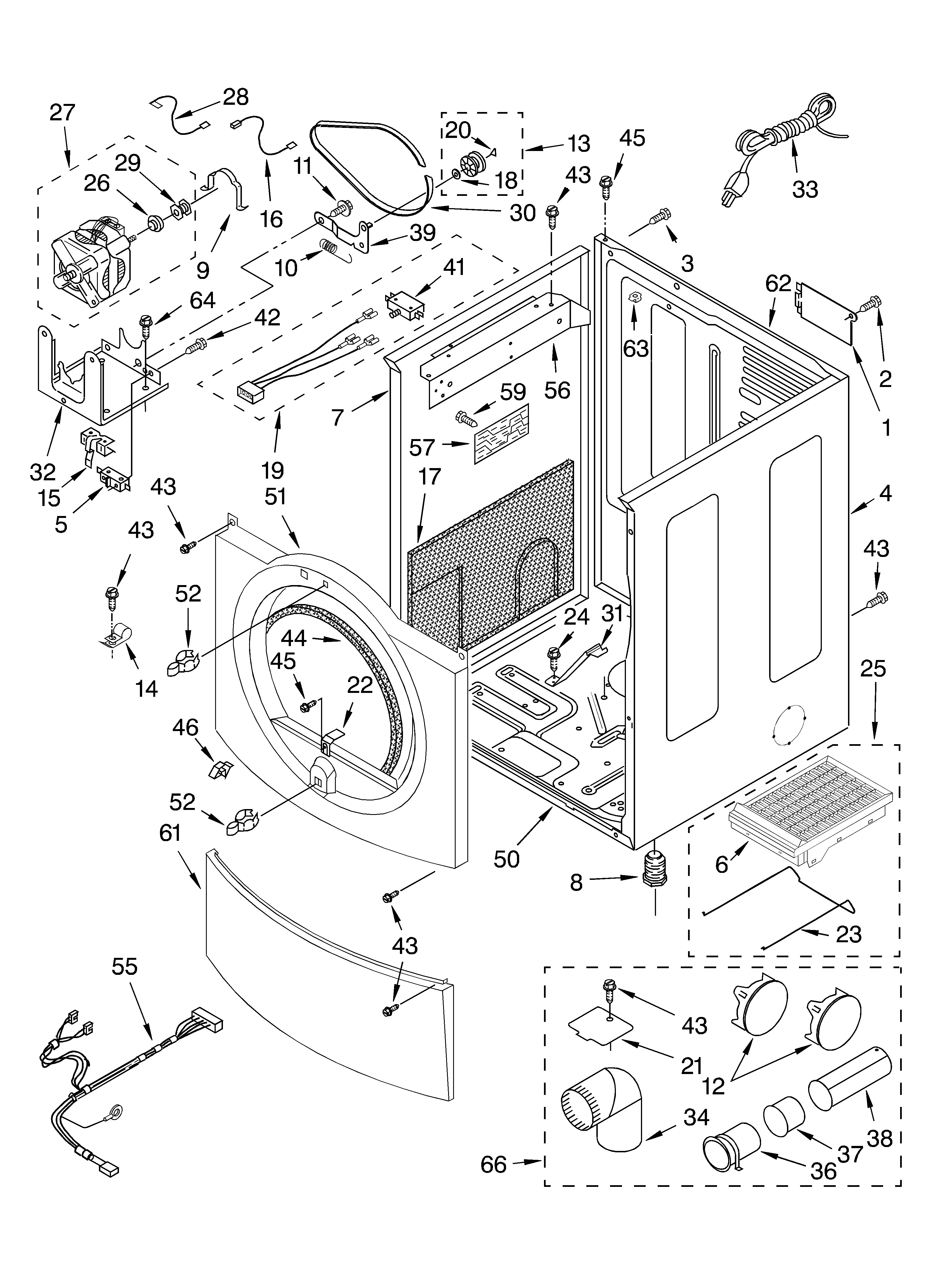 Whirlpool 7MGGW9200MW0 cabinet parts diagram