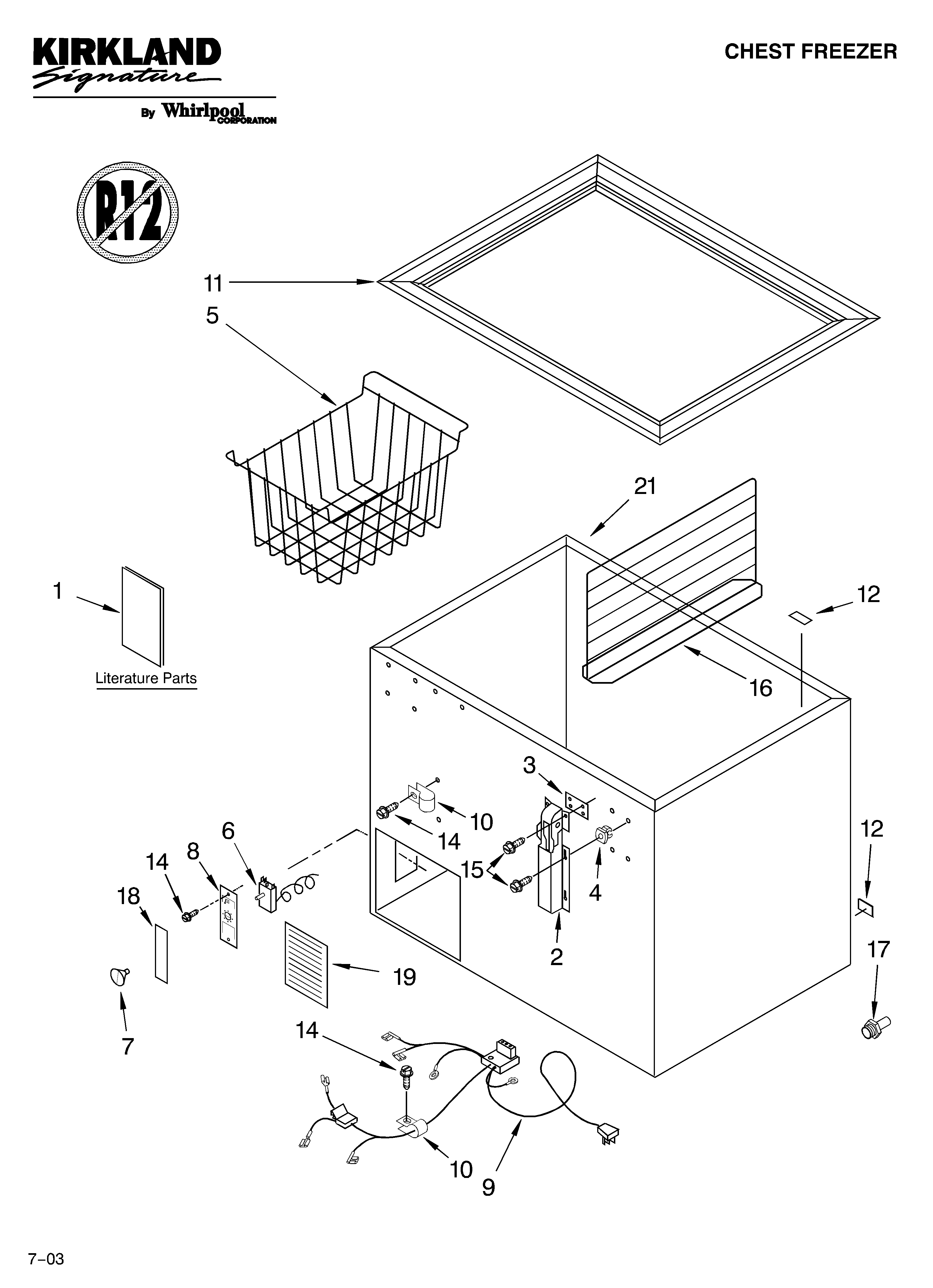 Kirkland 7SCF0710KQ01 cabinet parts diagram