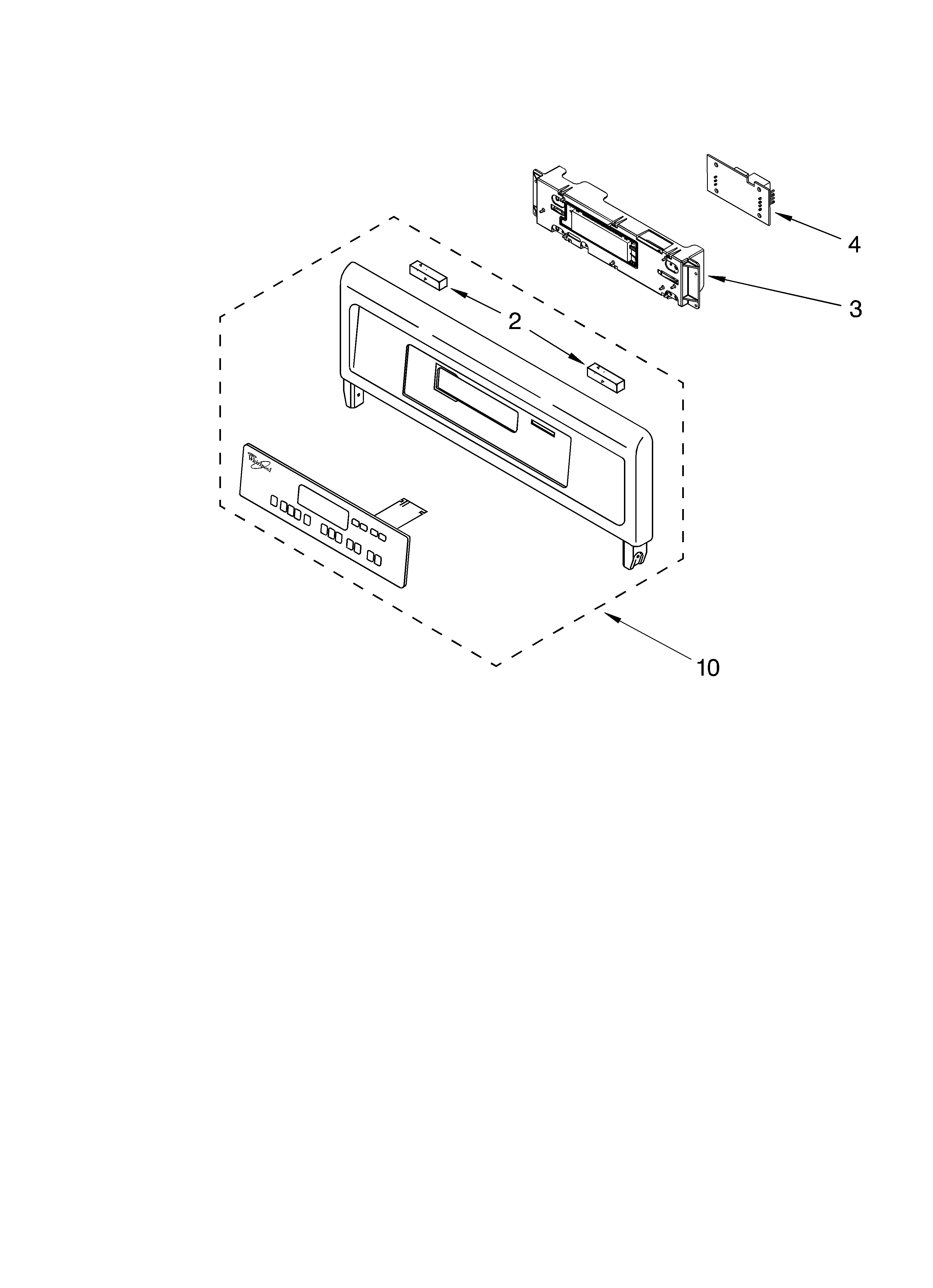 Whirlpool GMC275PDS07 control panel parts diagram