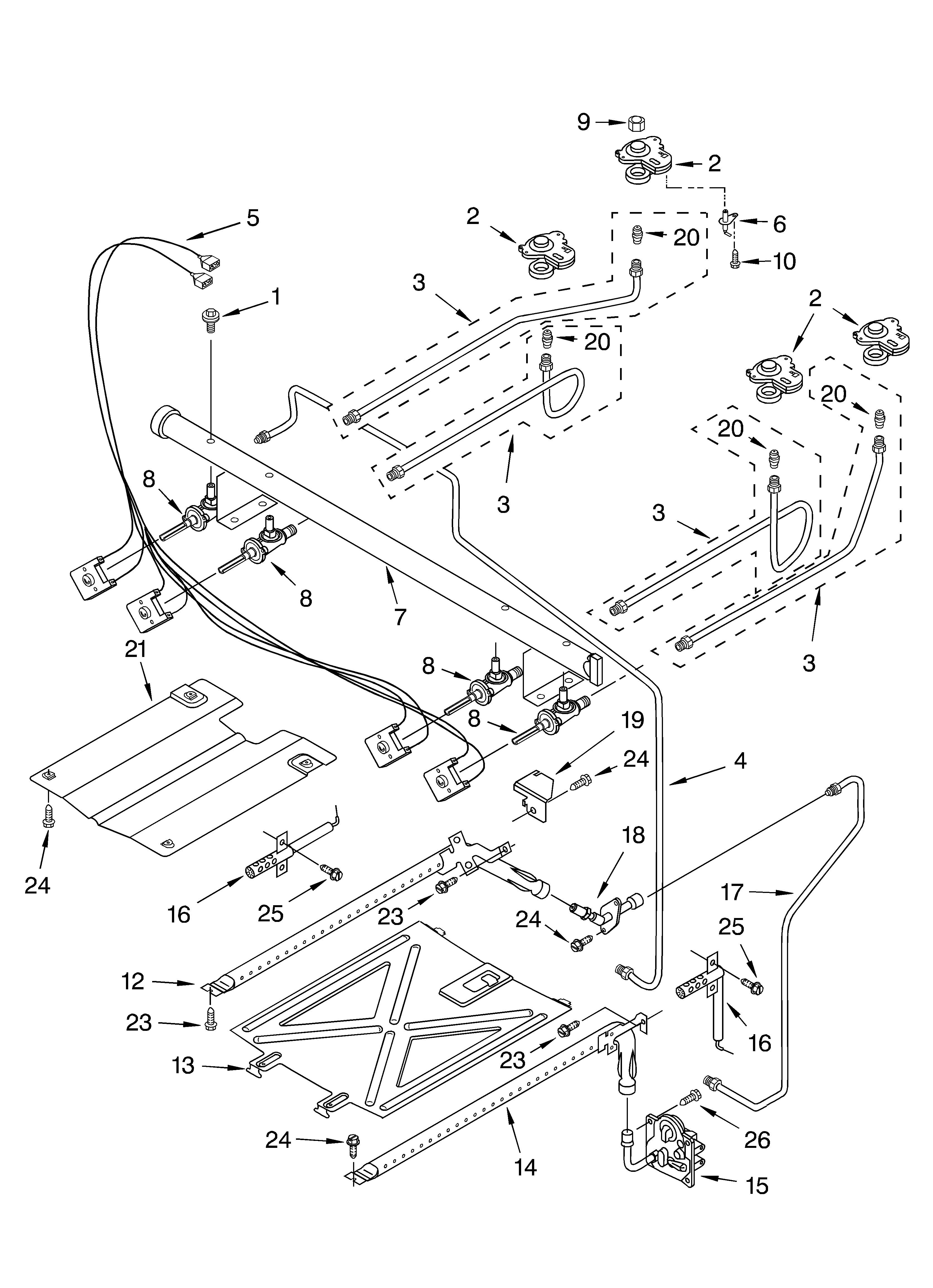 Whirlpool GS445LEMS0 manifold parts diagram