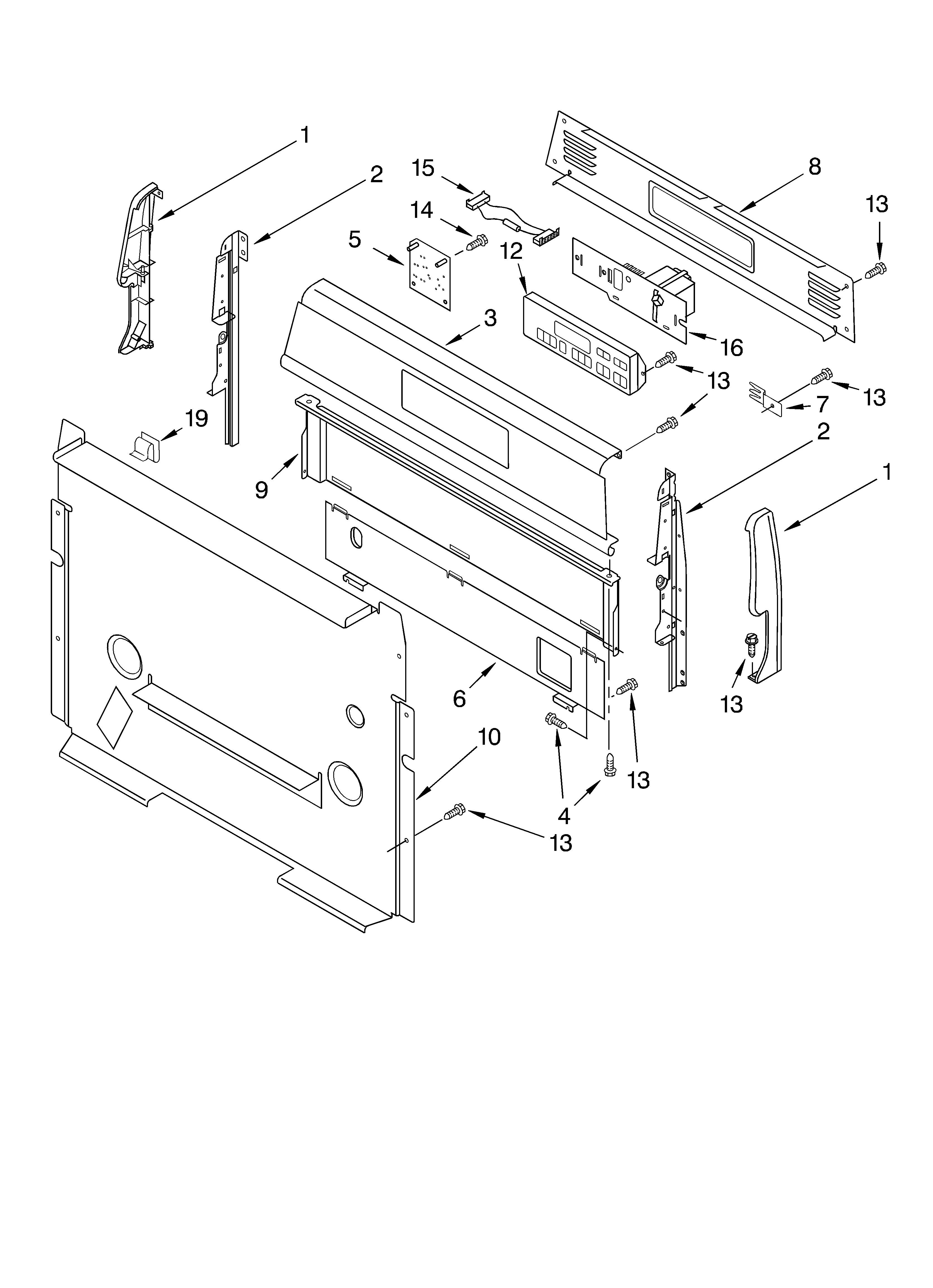 Whirlpool GS470LEMB0 control panel parts diagram