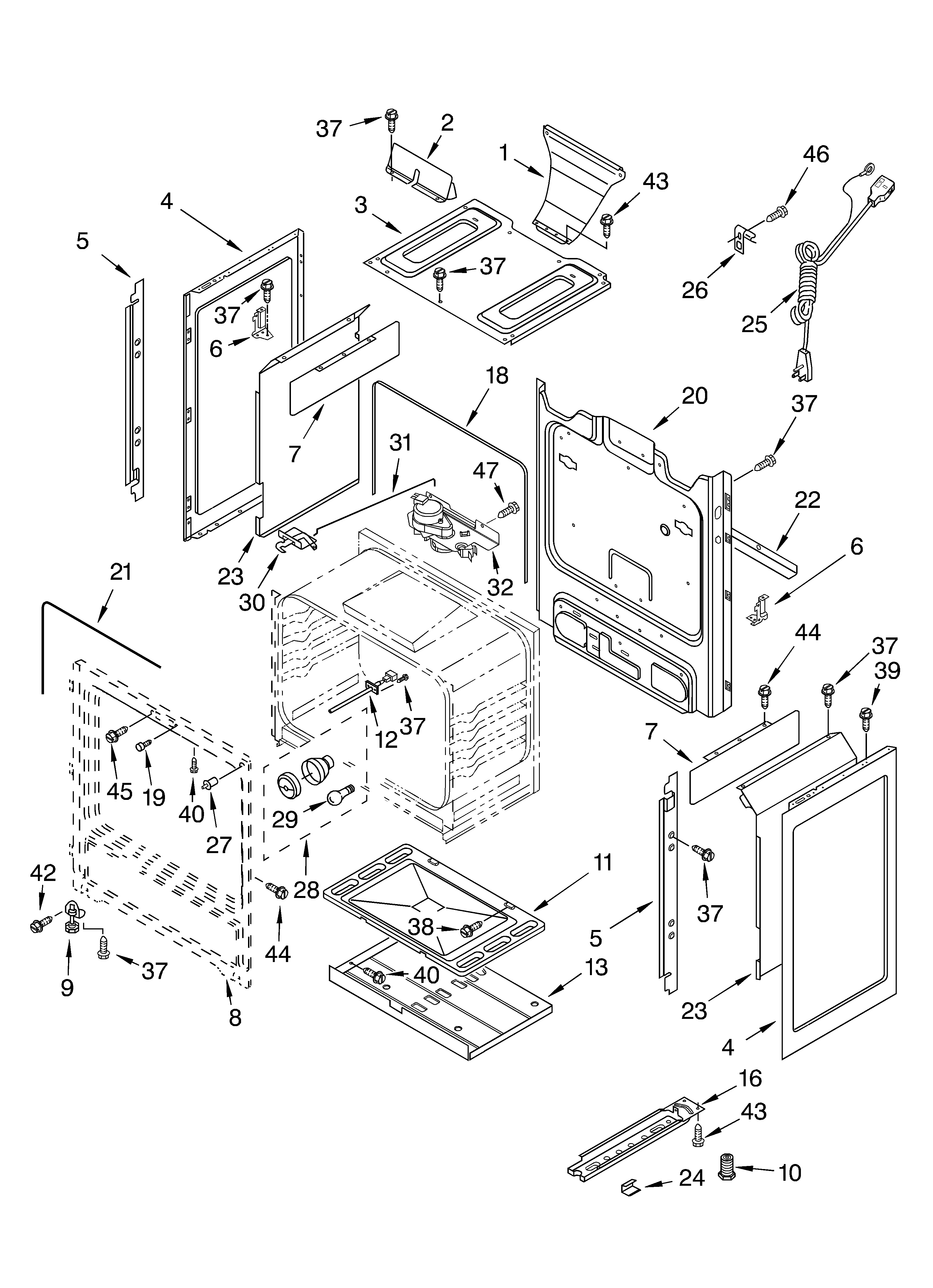 Whirlpool GS470LEMB0 chassis parts diagram