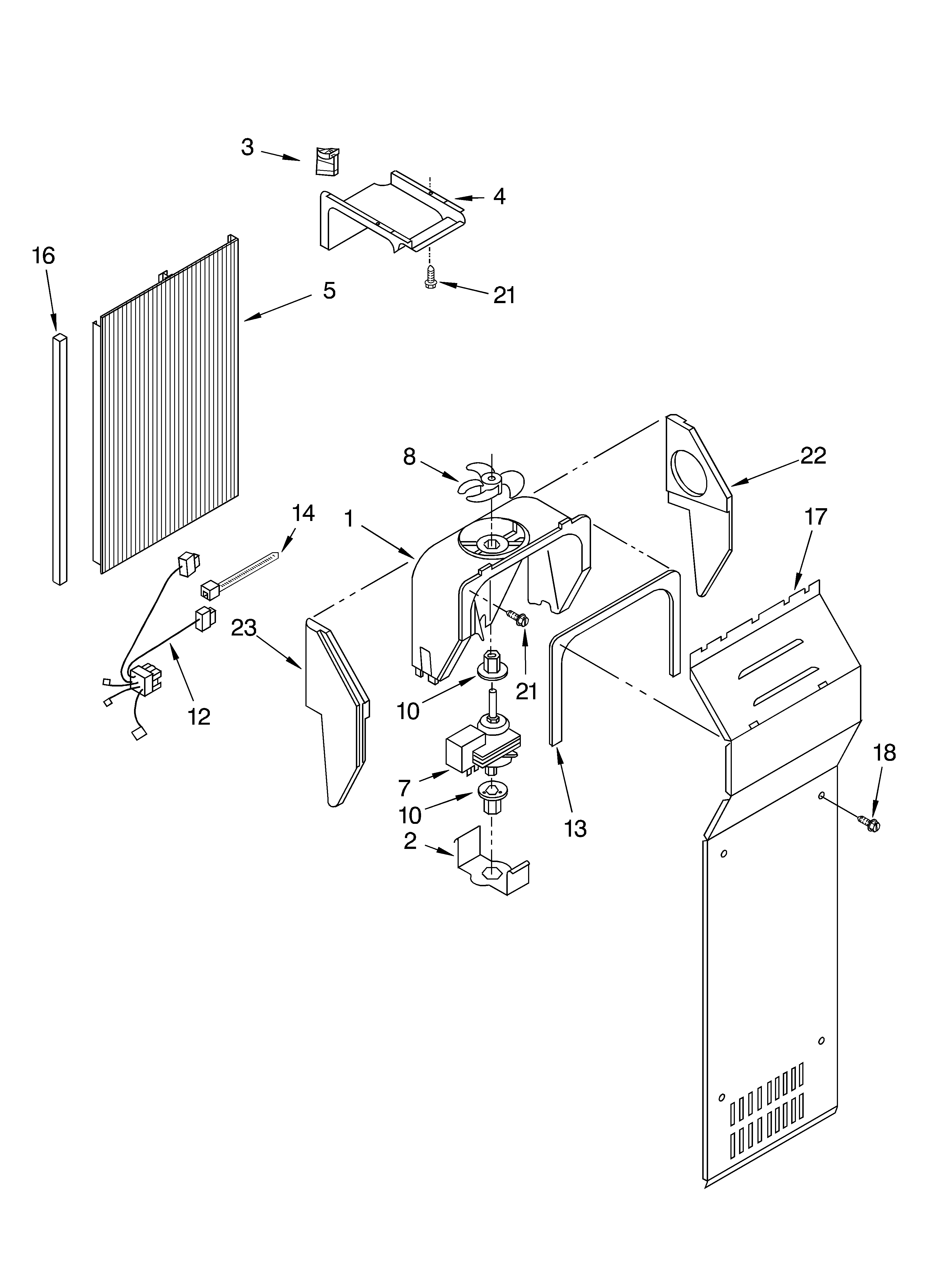KitchenAid KSRG25FKSS05 air flow parts diagram