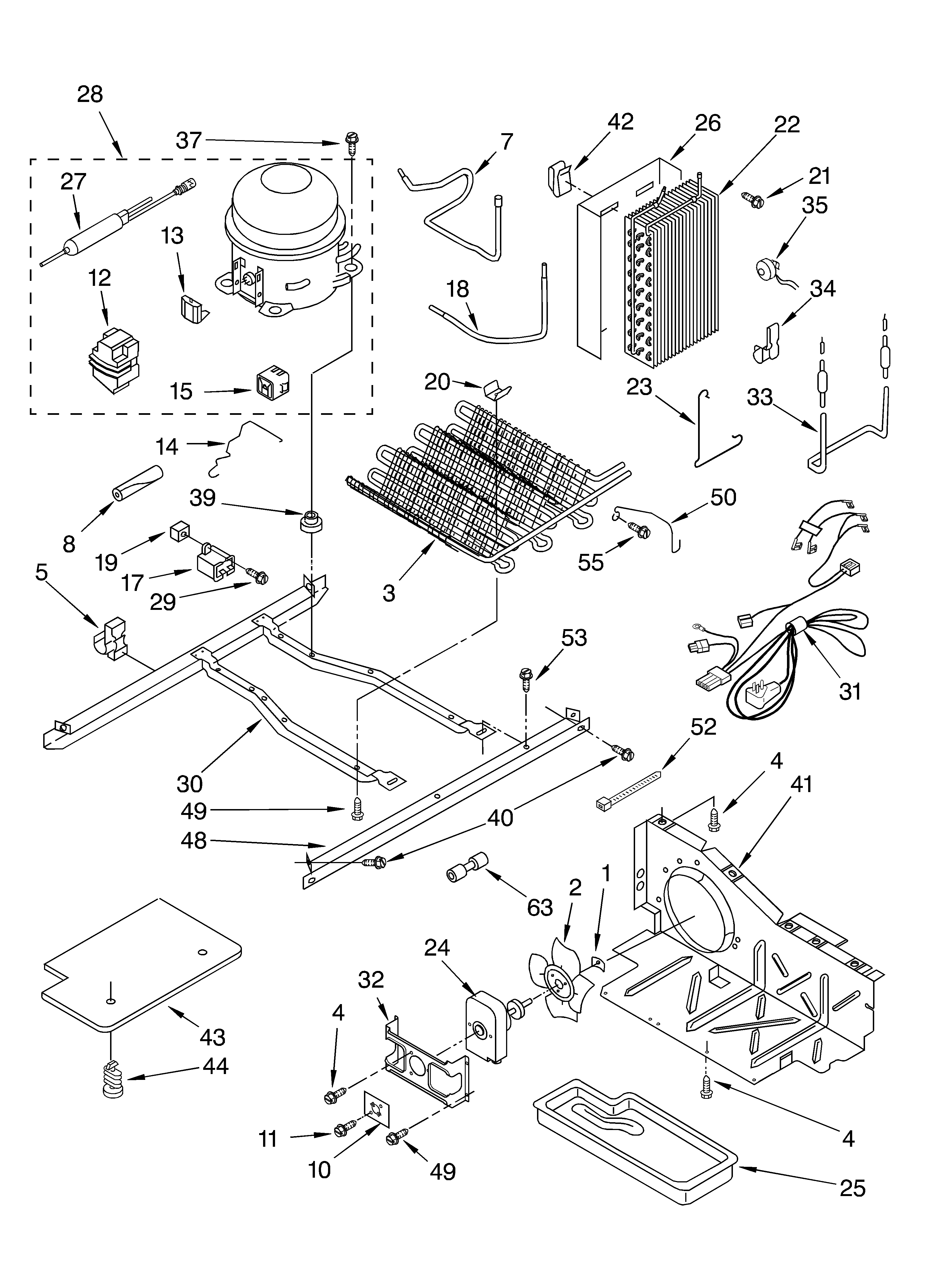 KitchenAid KSRG25FKSS05 unit parts diagram