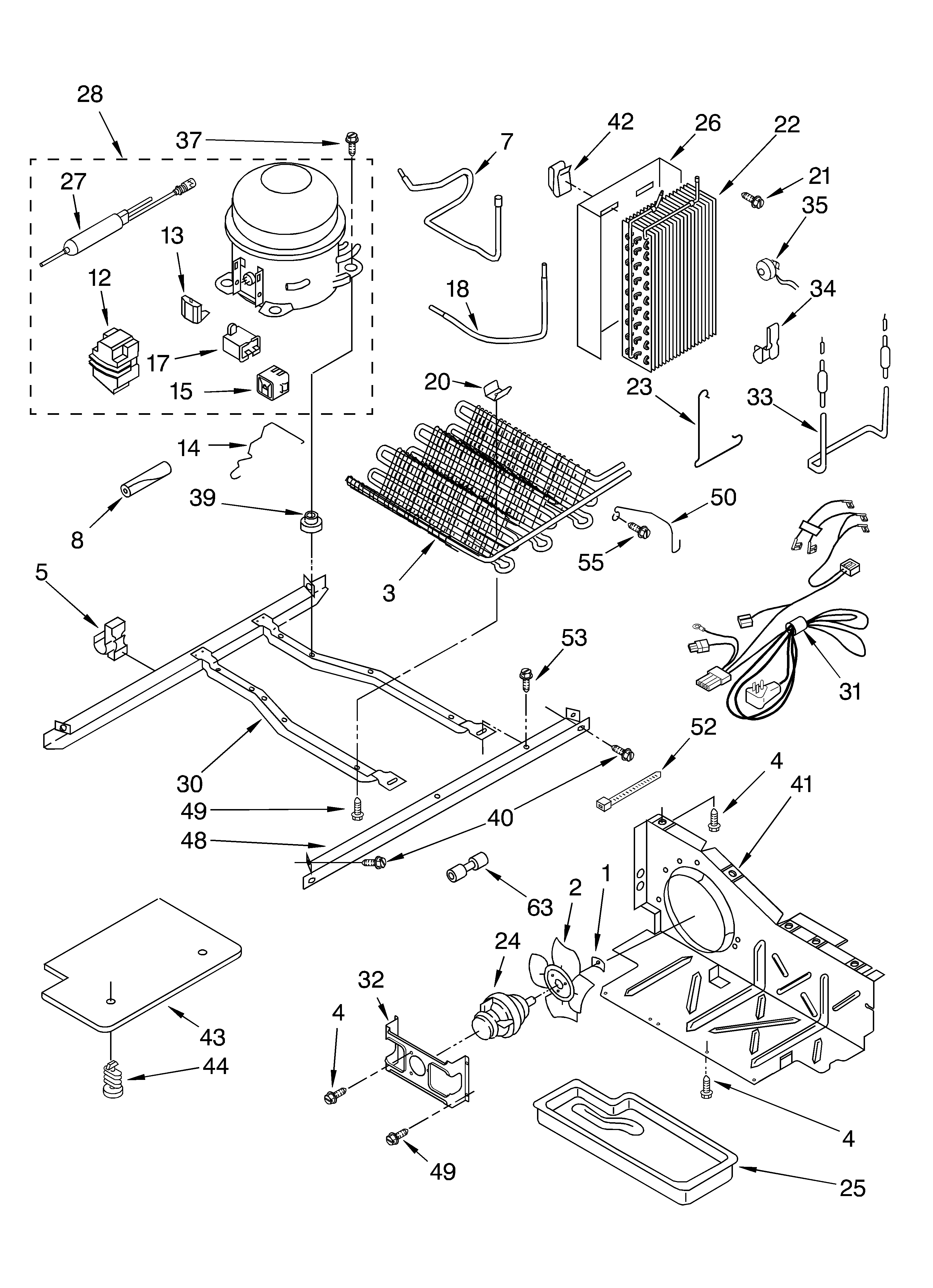 KitchenAid KSRK25ILWH03 unit parts diagram