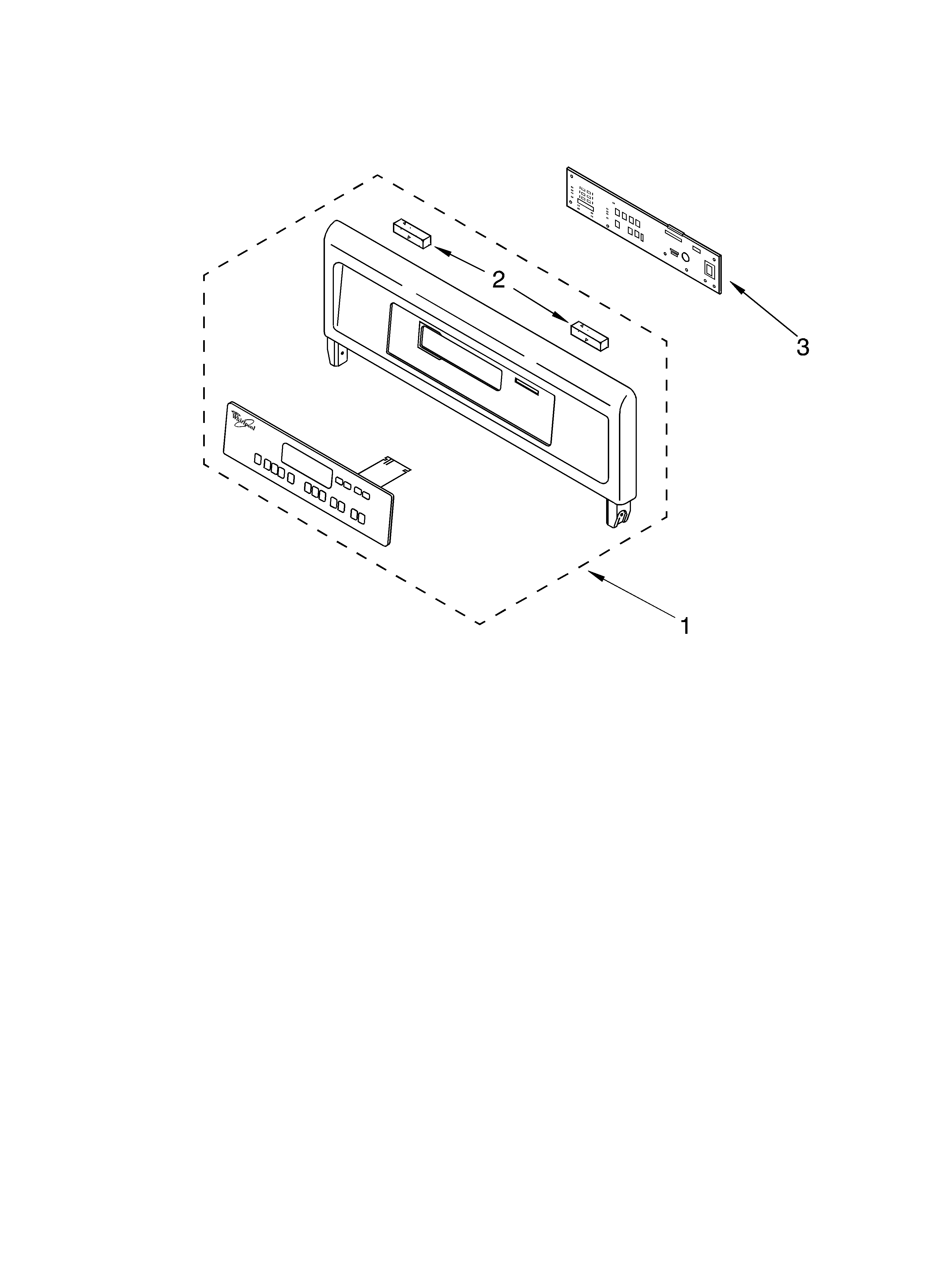 Whirlpool RBD305PDQ14 control panel parts diagram