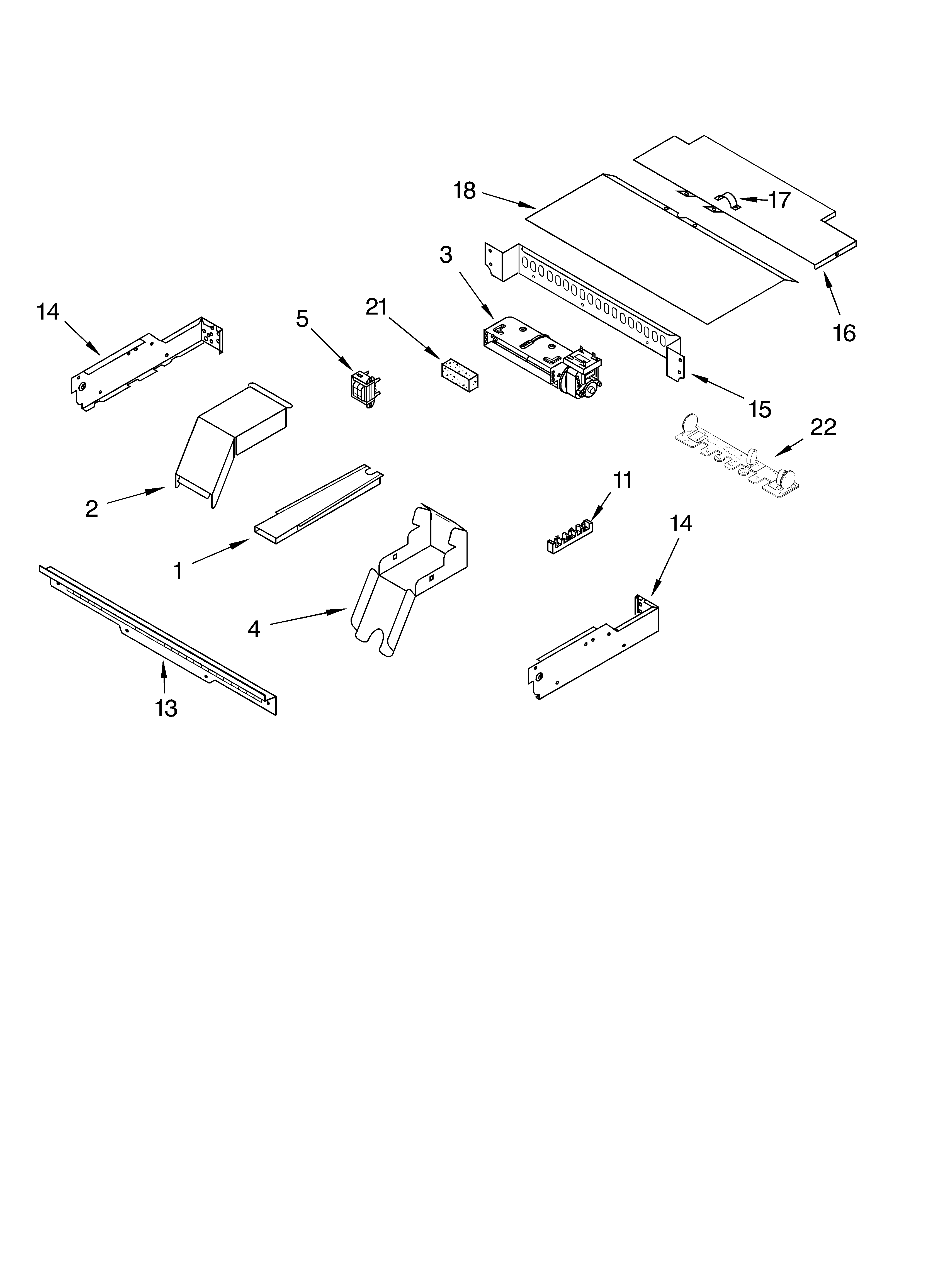 Whirlpool RBD305PDQ14 top venting parts, optional parts diagram