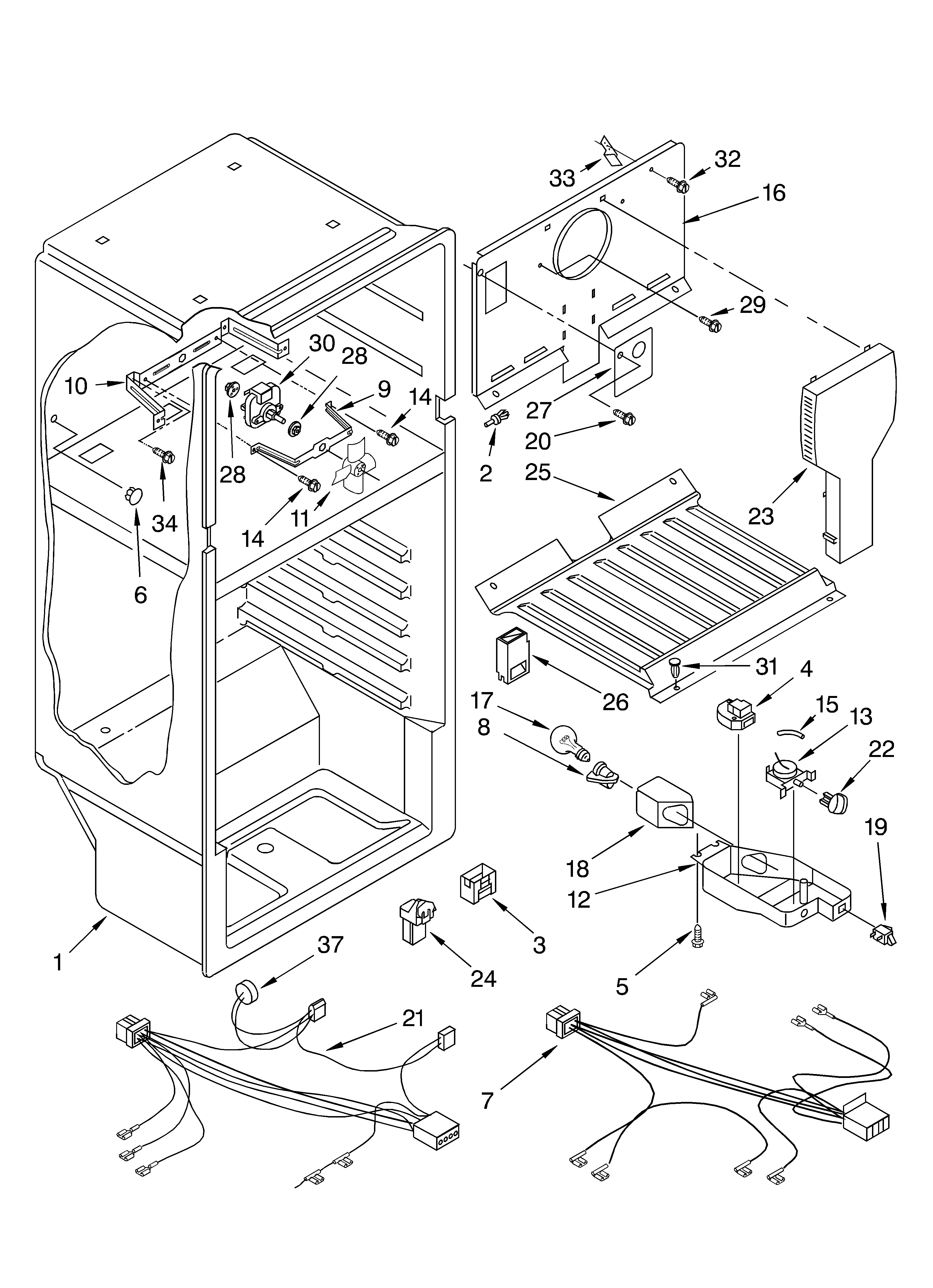 Whirlpool ET4CSKYKT02 liner parts diagram