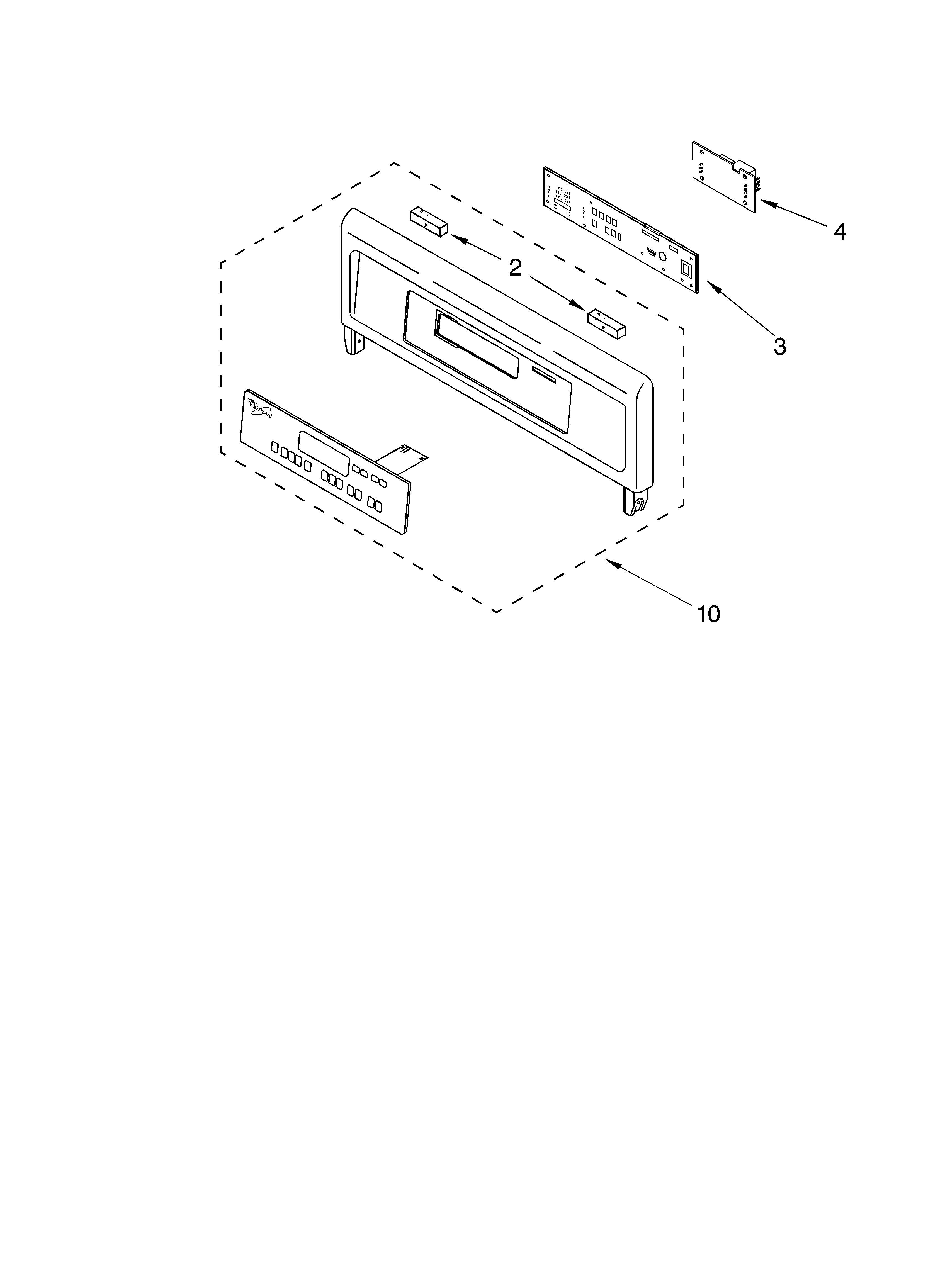 Whirlpool GMC305PDT07 control panel parts diagram