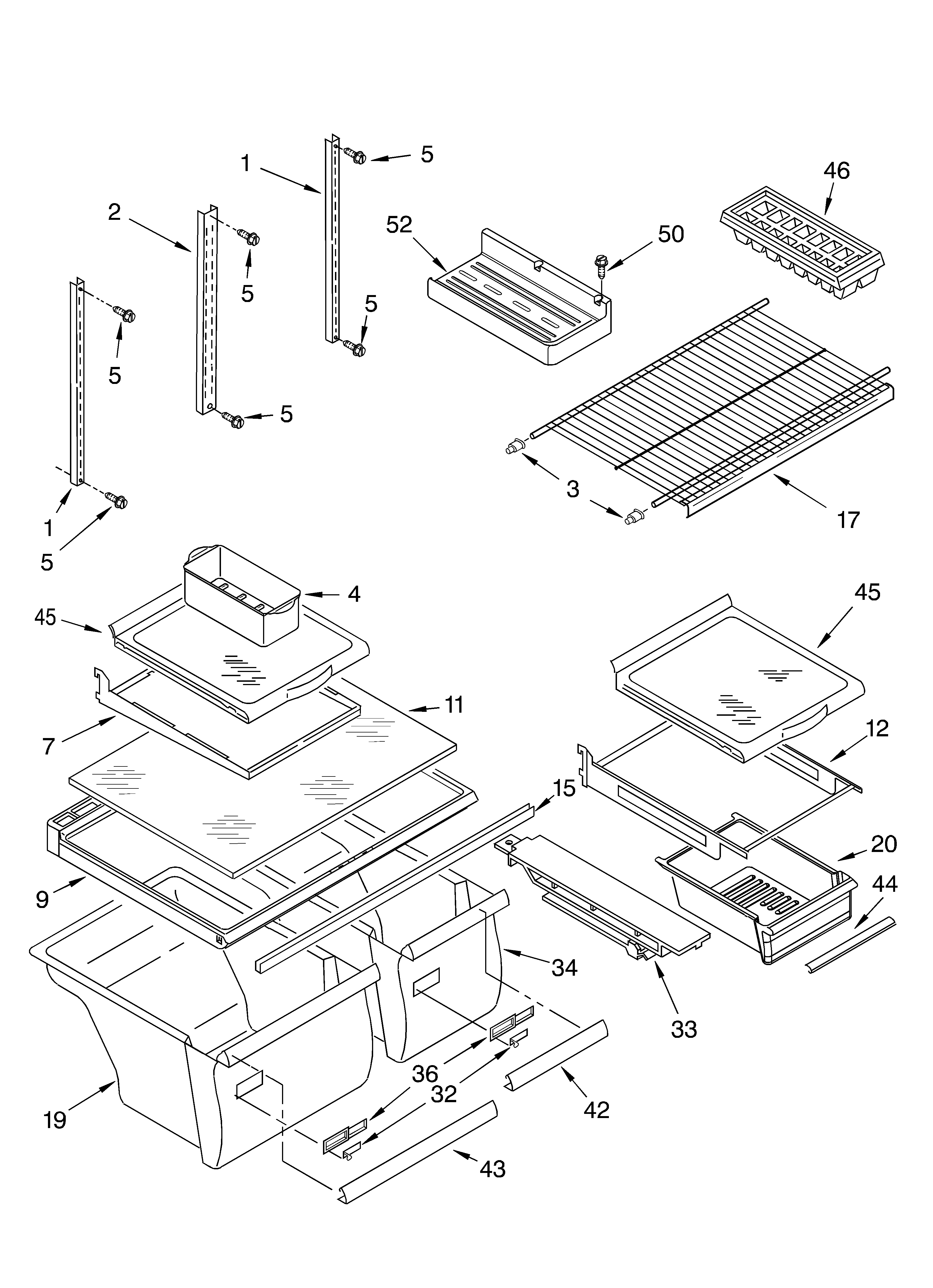Whirlpool GR9SHKXKB03 shelf parts diagram