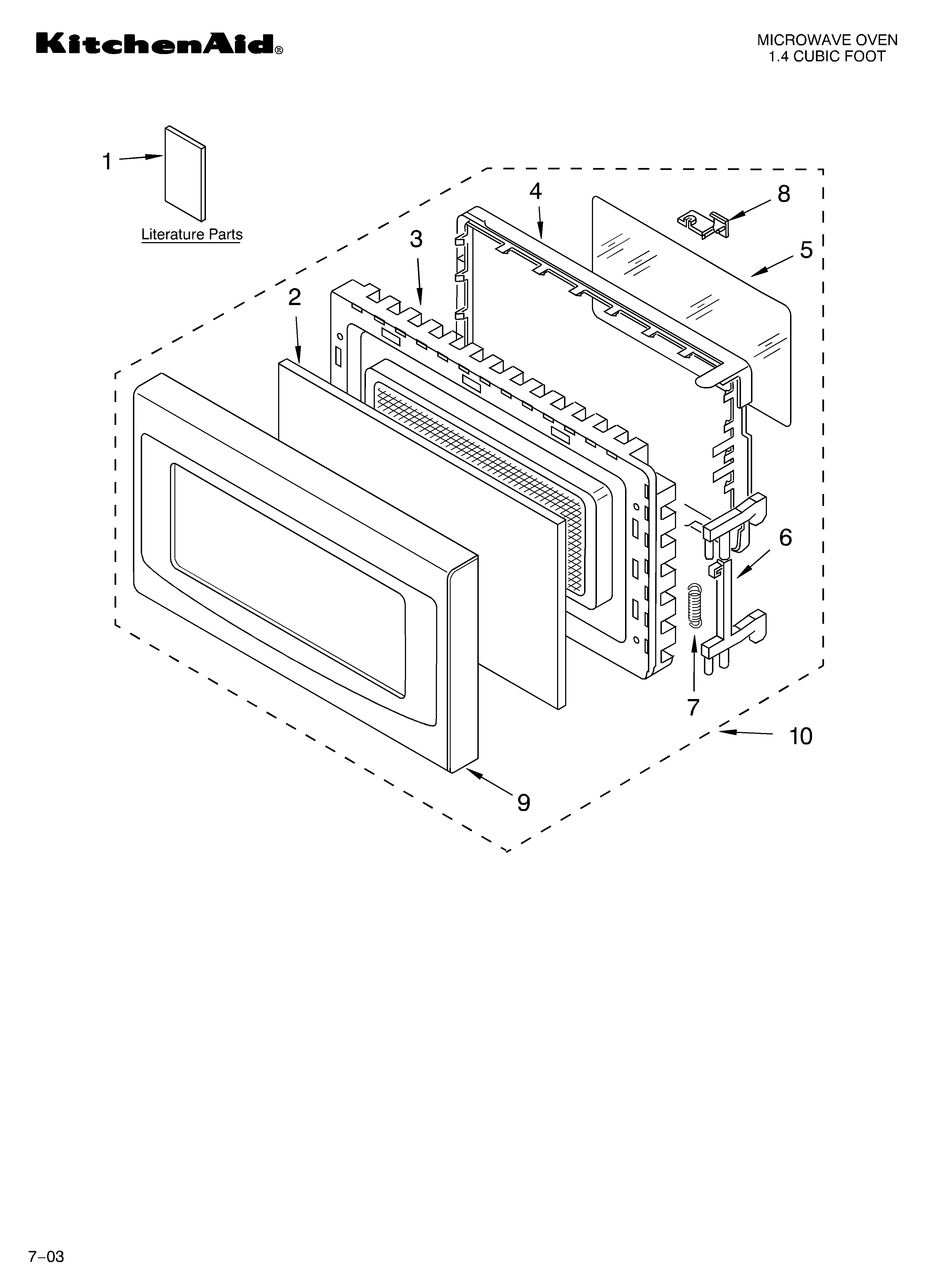 KitchenAid KCMS145JBT1 door parts diagram