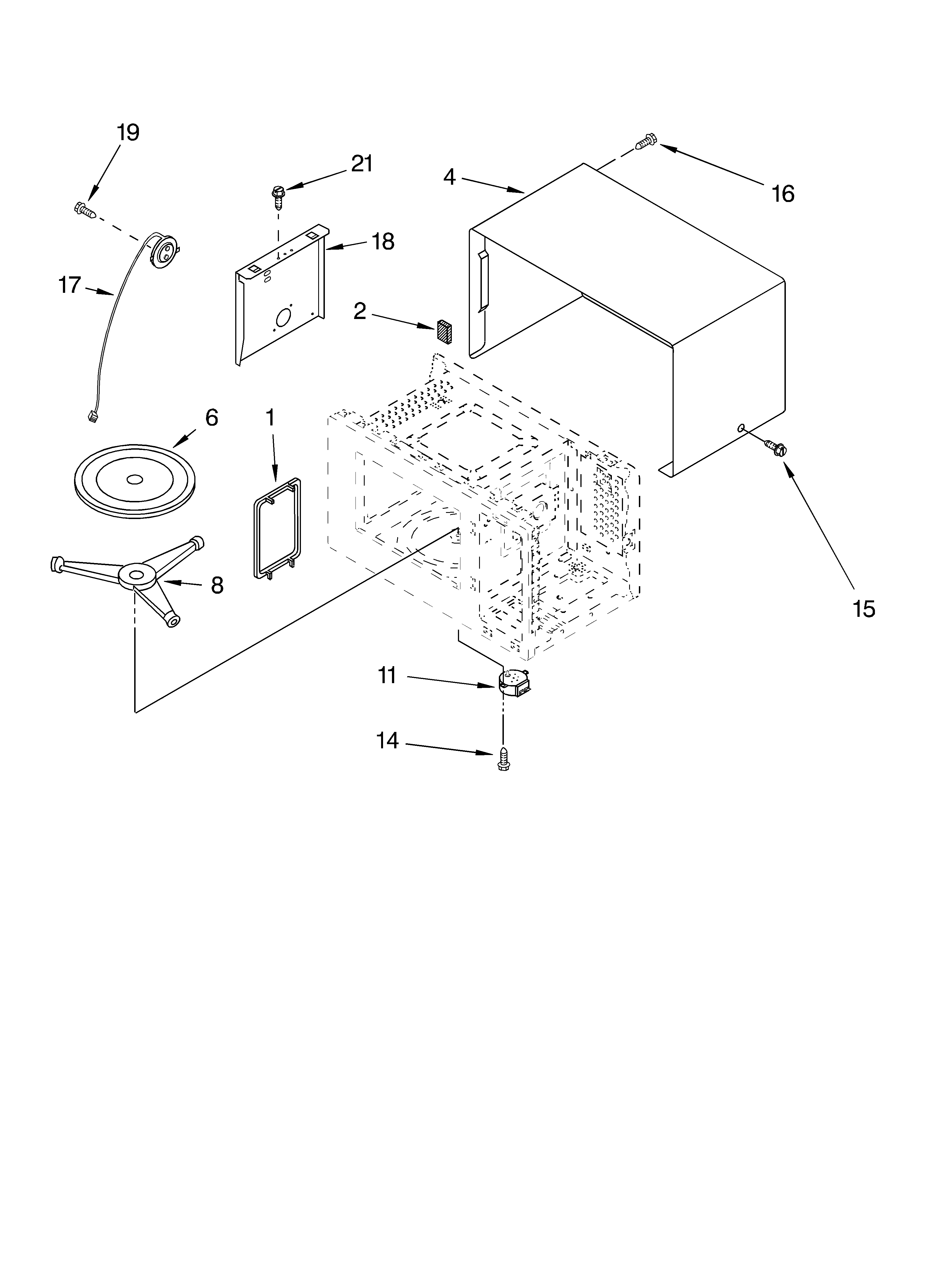 KitchenAid KCMS145JBT1 oven cavity parts diagram