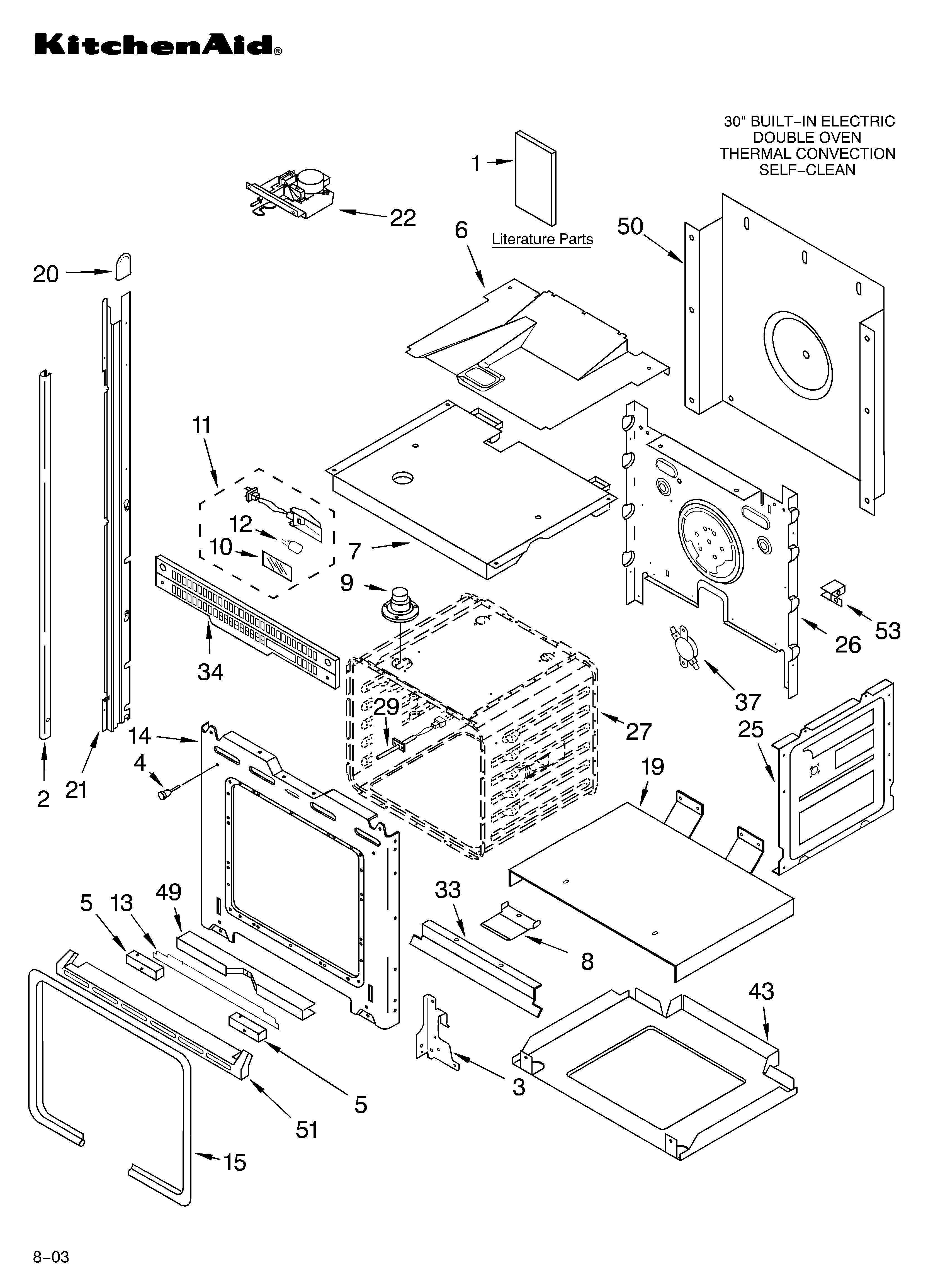 KitchenAid KEBC208KBL02 oven parts diagram
