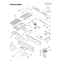 KitchenAid KGCP462KSS01 cooktop, burner and grate parts diagram