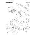 KitchenAid KGCP463KSS01 cooktop, burner and grate parts diagram
