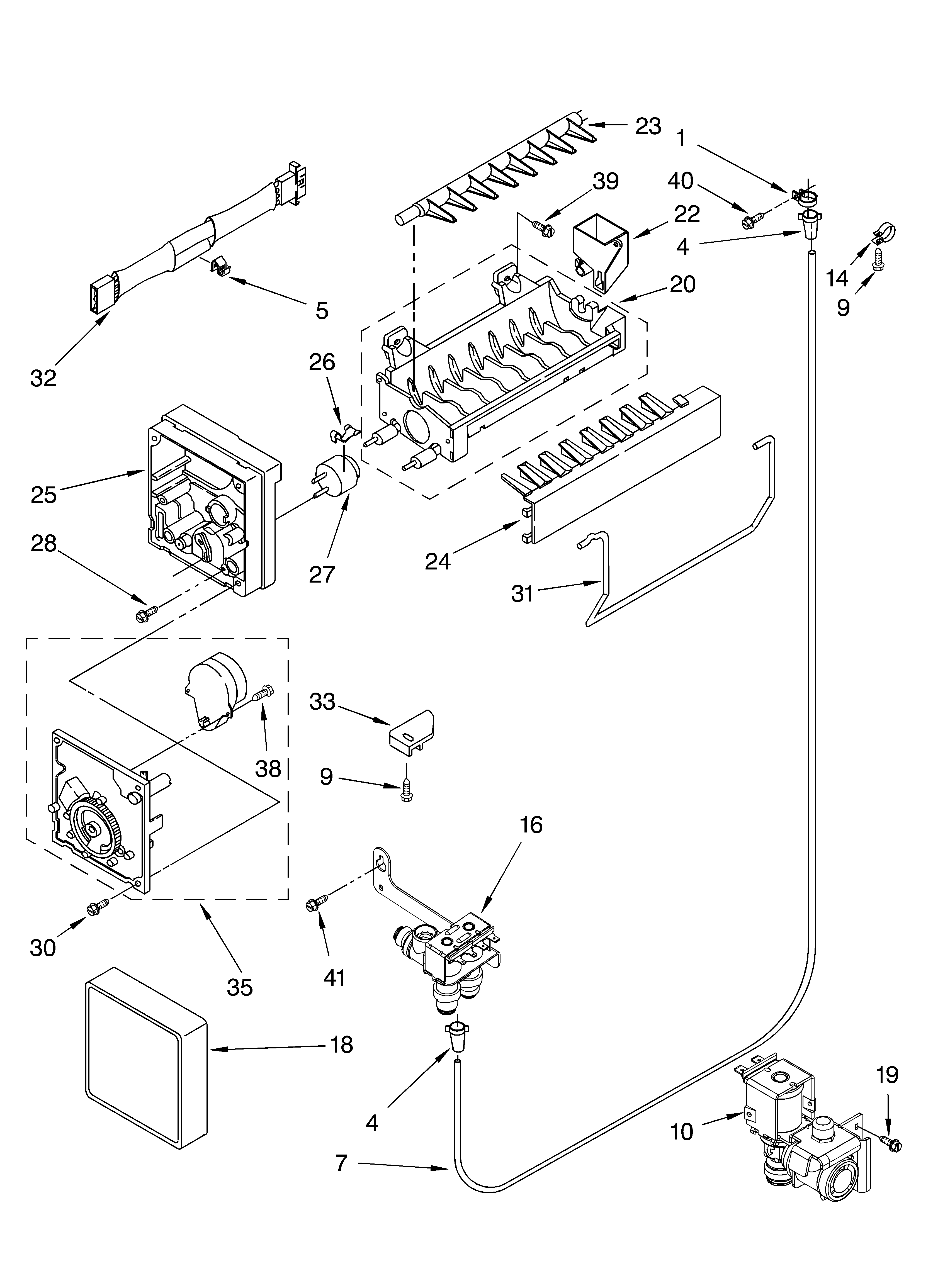 KitchenAid KTRA22ELWH02 icemaker parts diagram