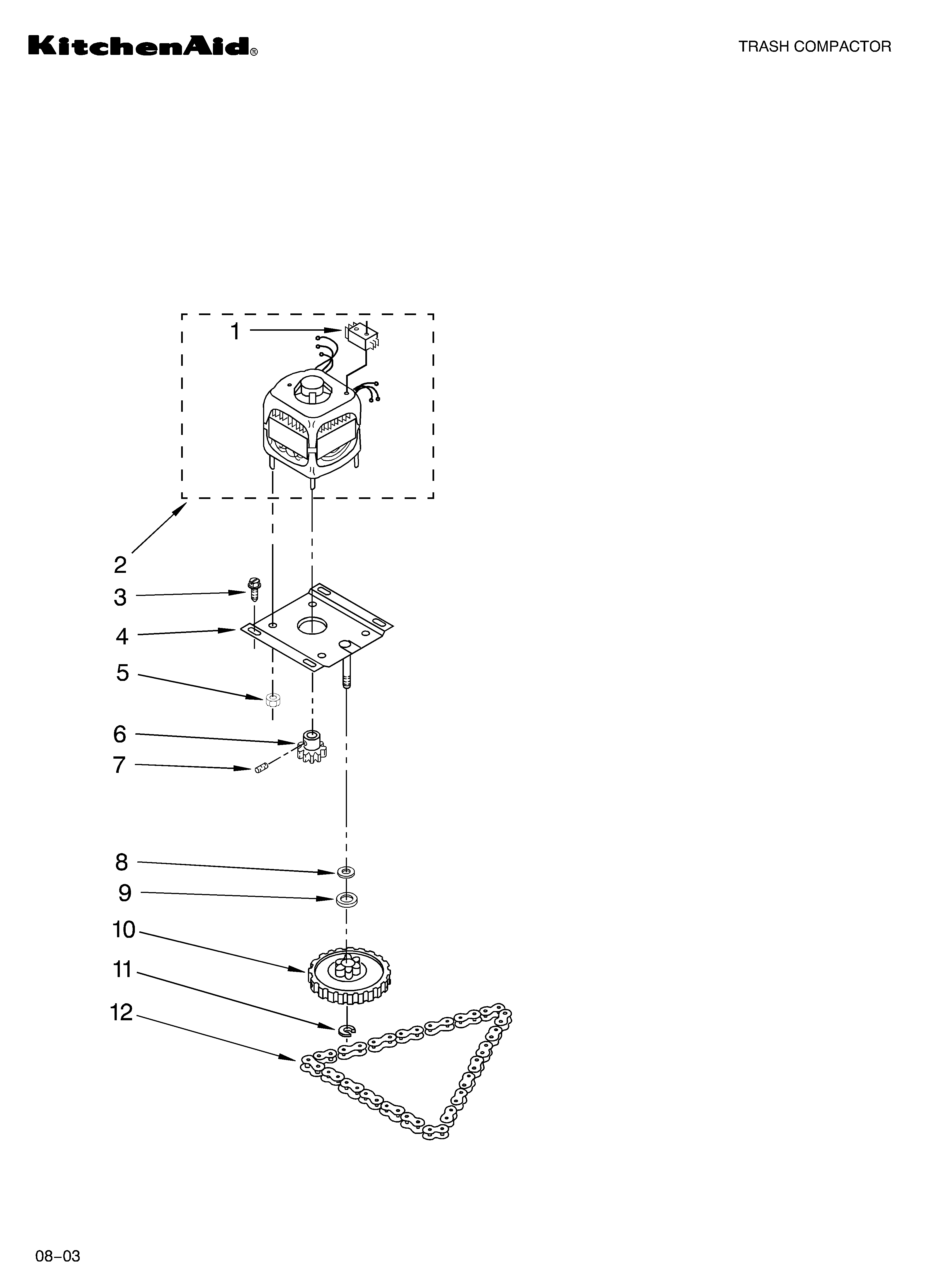 KitchenAid KUCC151LSS0 motor and drive parts diagram