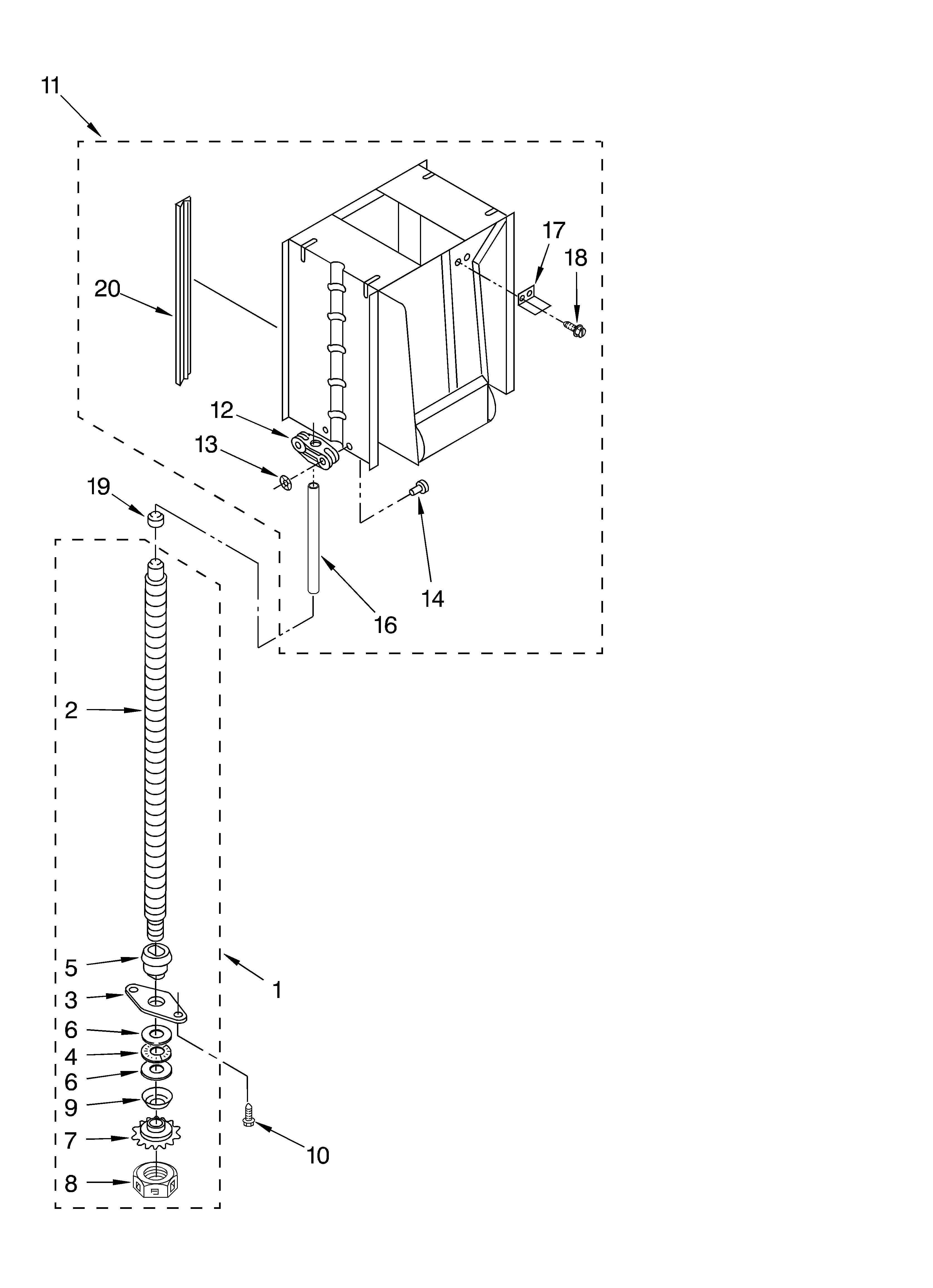 KitchenAid KUCC151LSS0 powerscrew and ram parts diagram