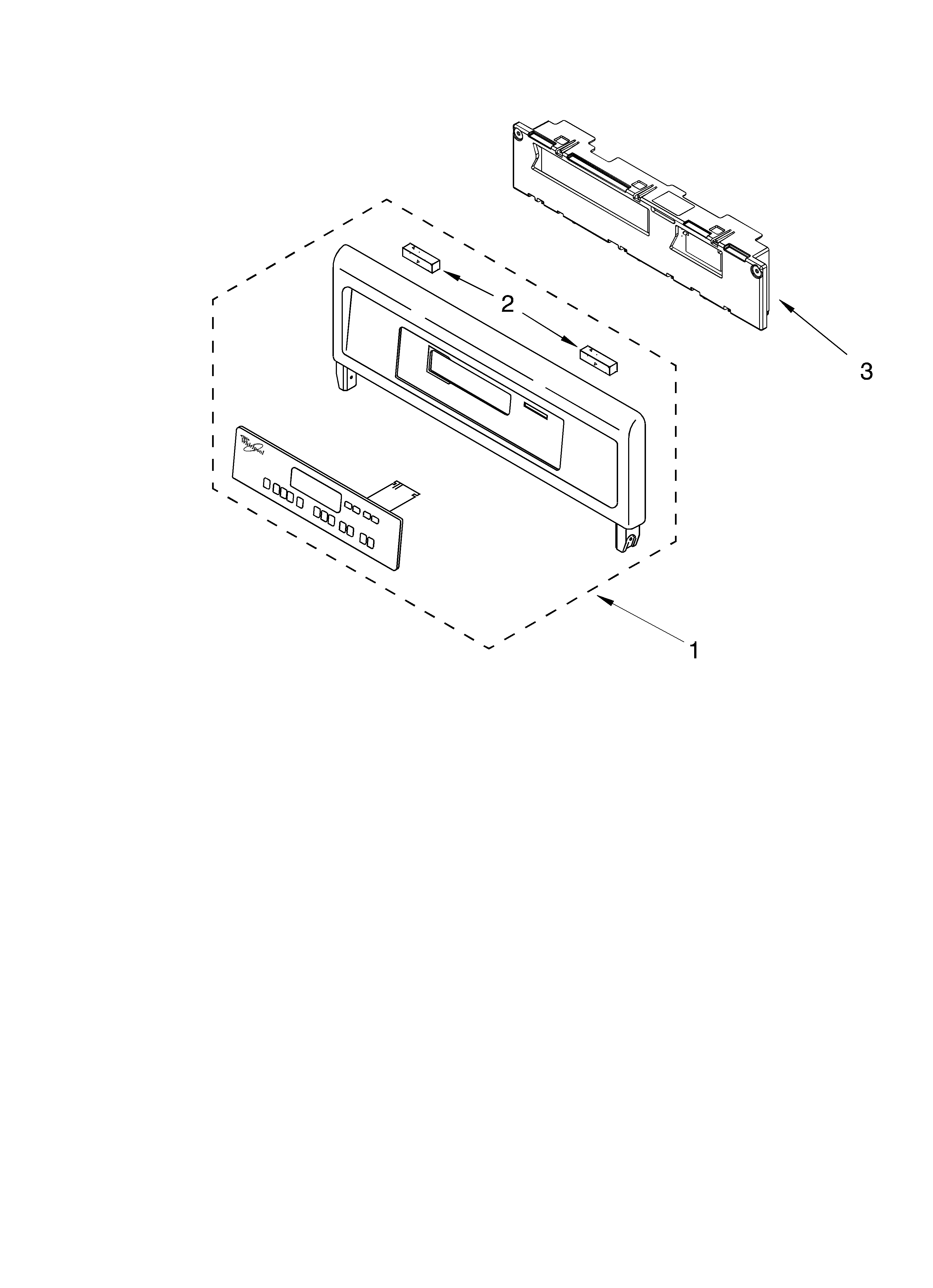 Whirlpool RBD245PDS14 control panel parts diagram