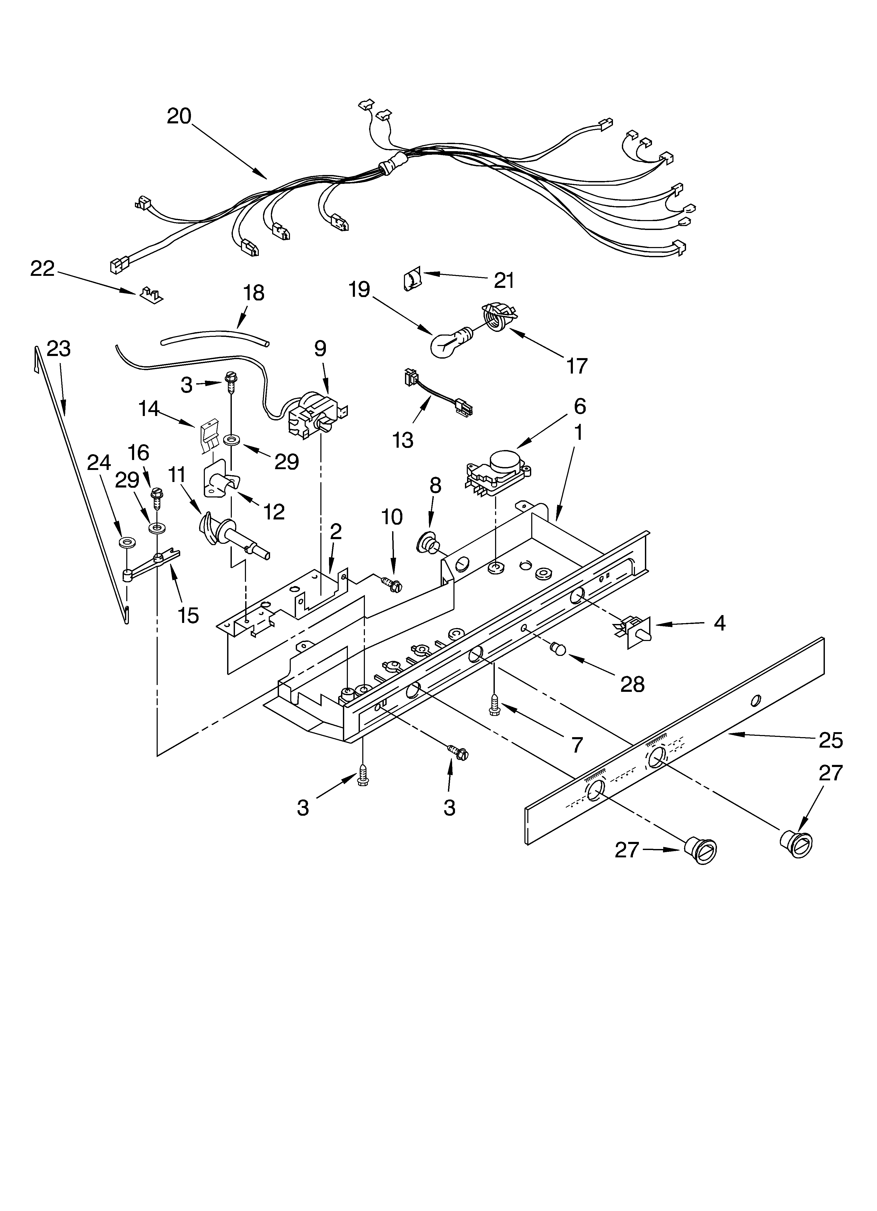 Whirlpool 7ED5FHEXMS00 control parts diagram