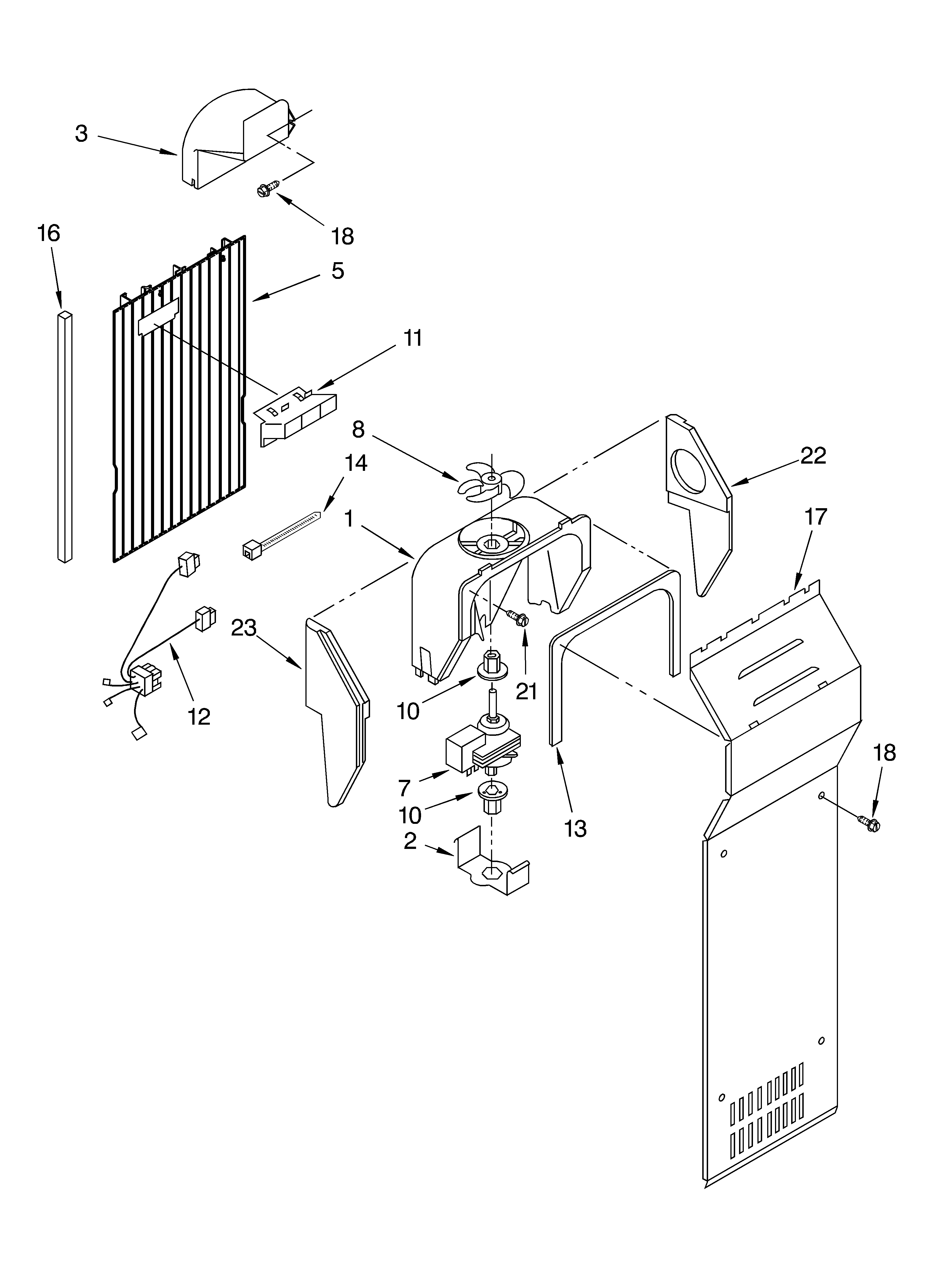 Whirlpool 7ED5GHGXMQ00 air flow parts diagram