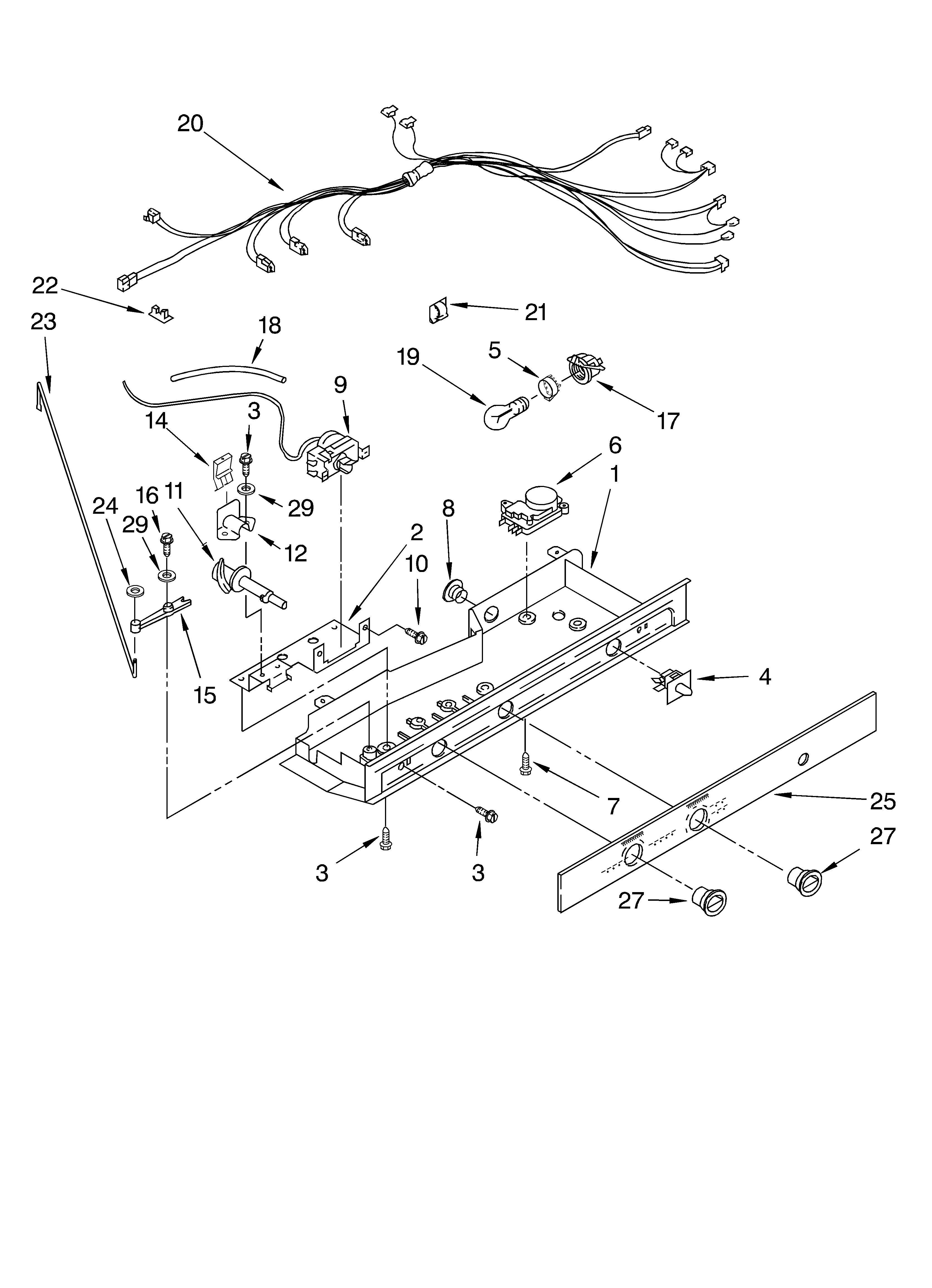 Whirlpool 7ED5GHGXMQ00 control parts diagram