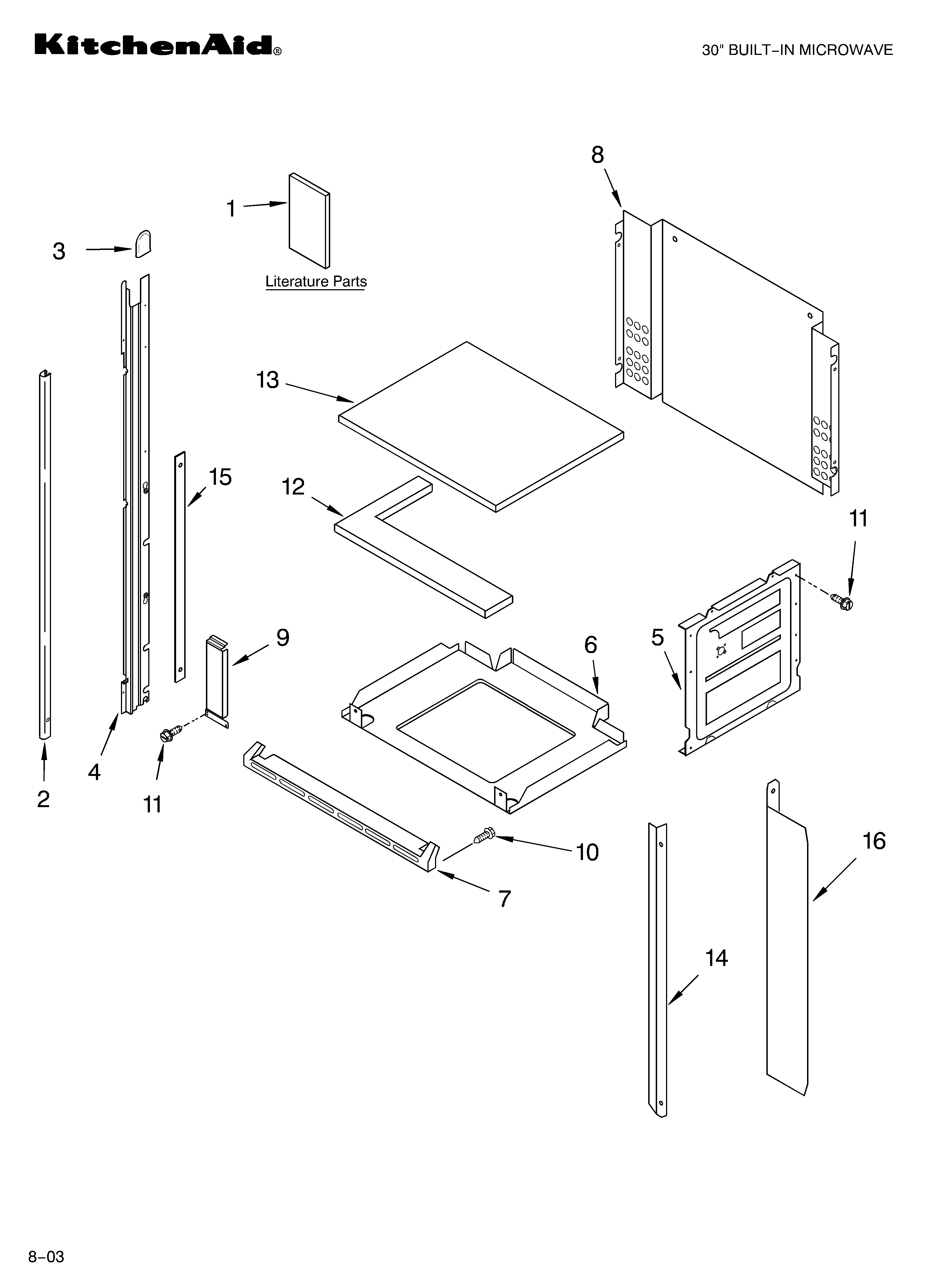 KitchenAid KBMC140HBT03 oven parts diagram