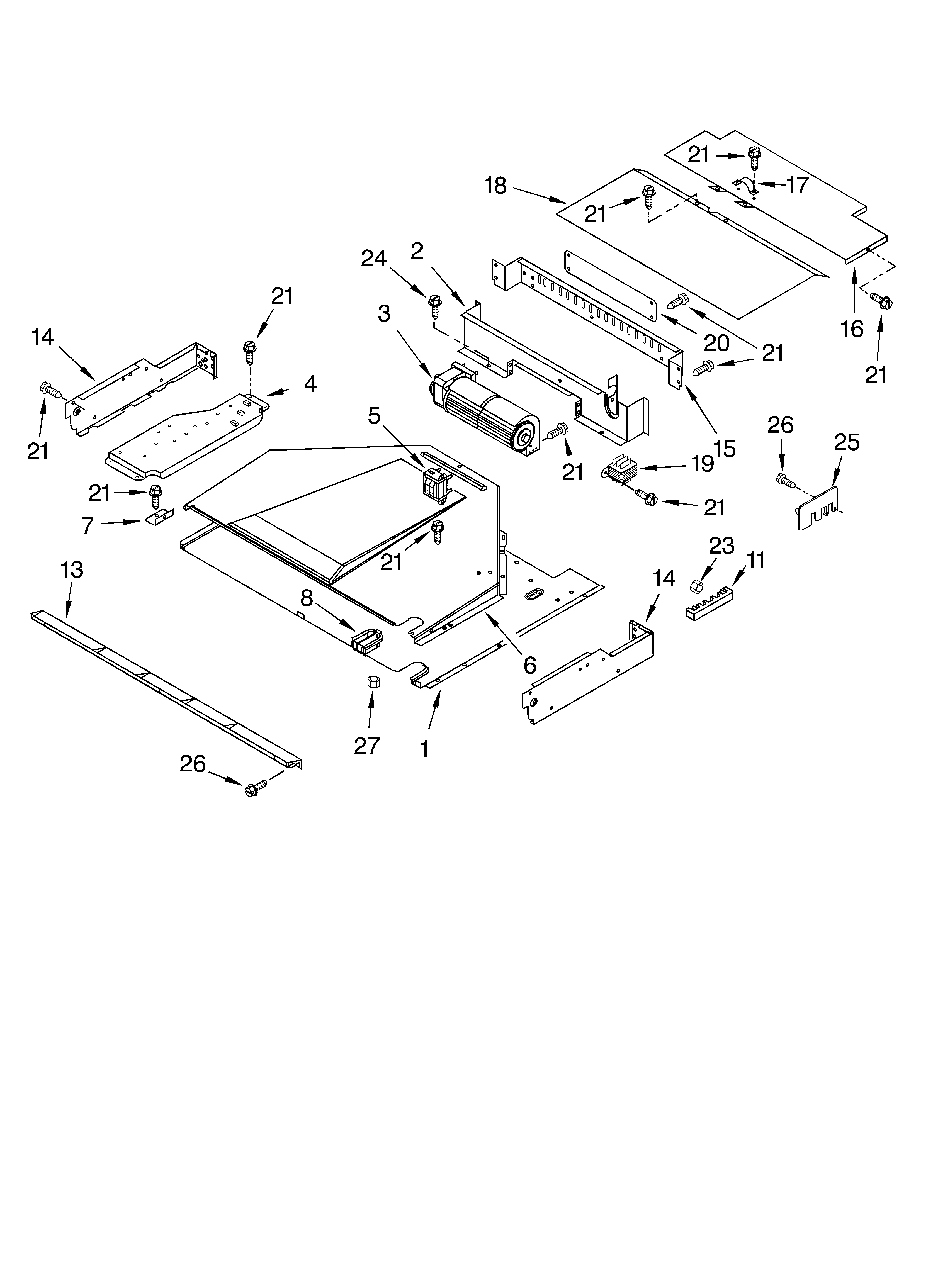 KitchenAid KBMC140HBT03 top venting parts diagram