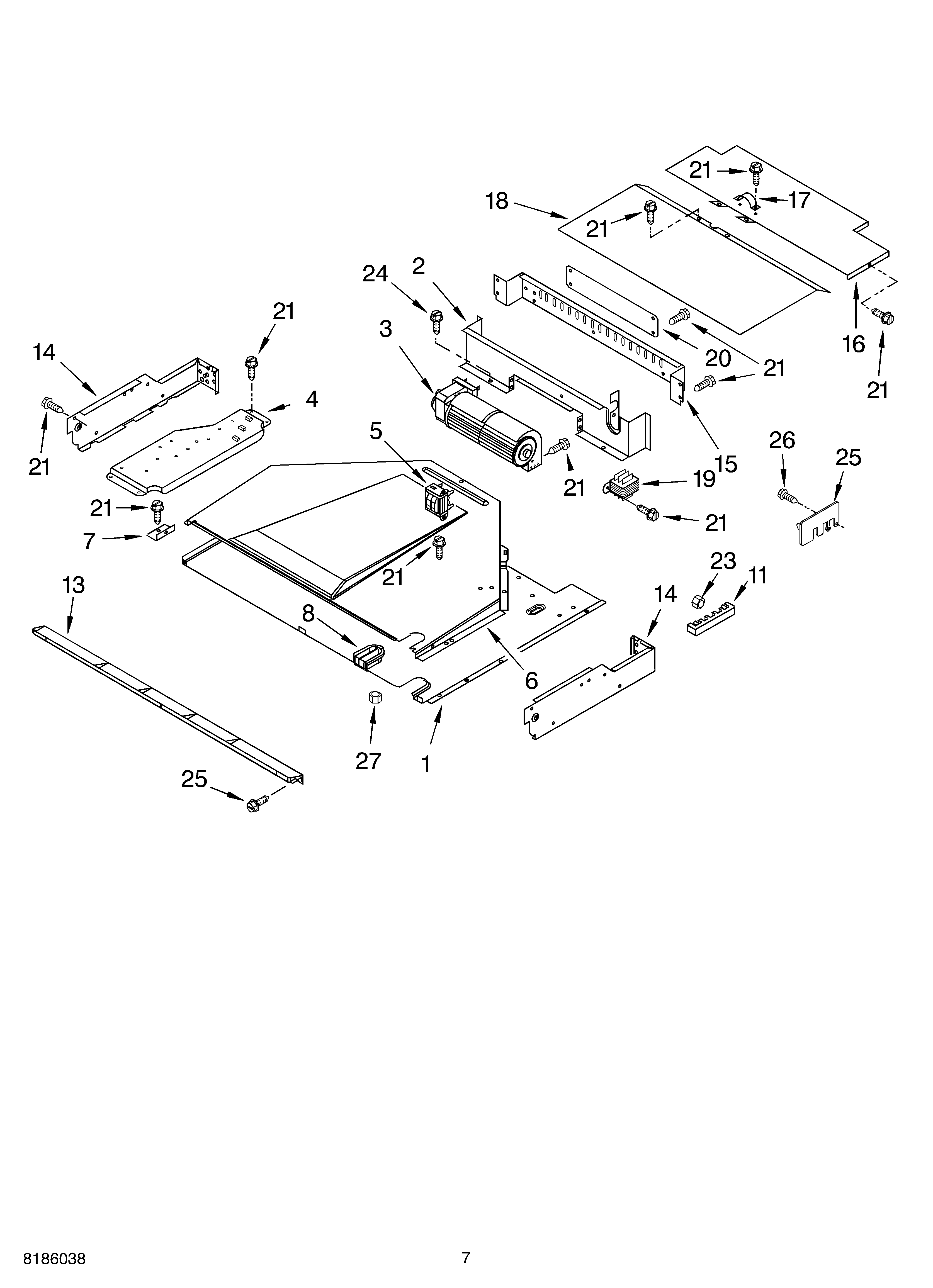 KitchenAid KBMC147HWH2 top venting parts diagram