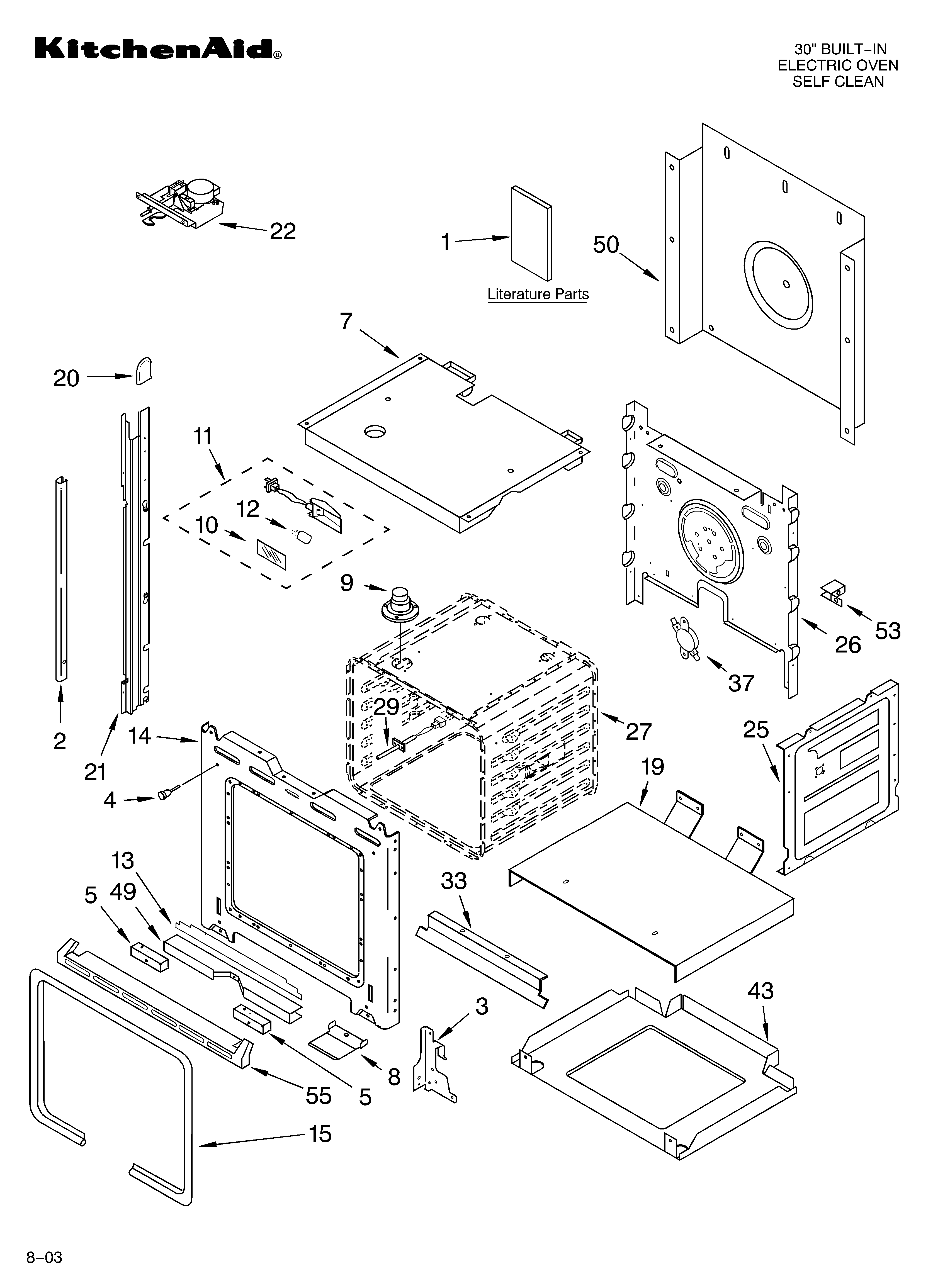 KitchenAid KEBC101KWH03 oven parts diagram